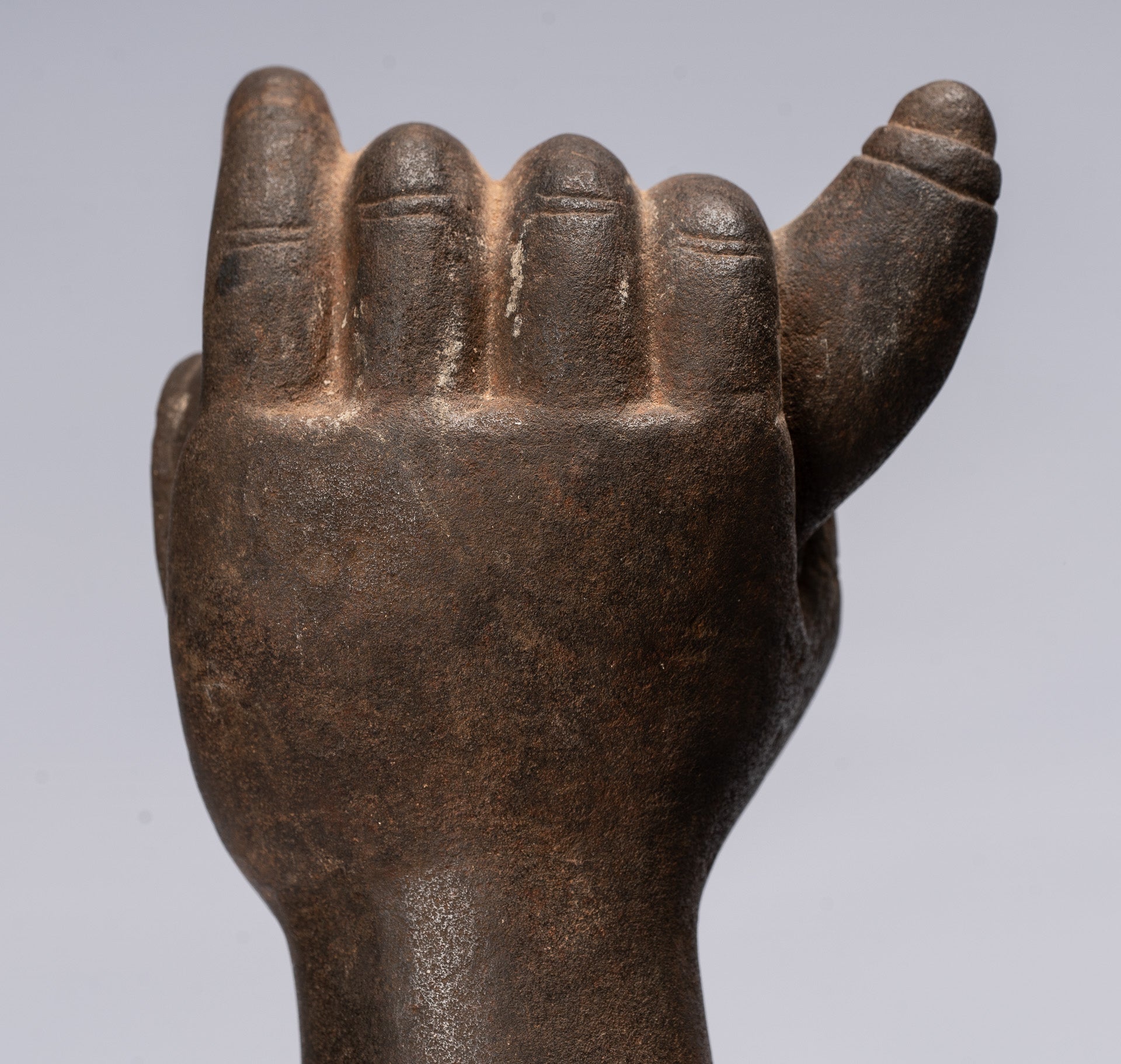 Antique Khmer Style Stone Koh Ker Seated Bodhisattva Avalokitesvara Statue-62cm/25 "