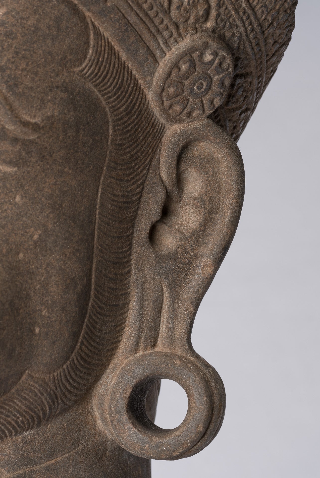 Antique JMER Style Stone Banteay Srei Hindu God Statue Hanuman - 56cm/22 "de alto