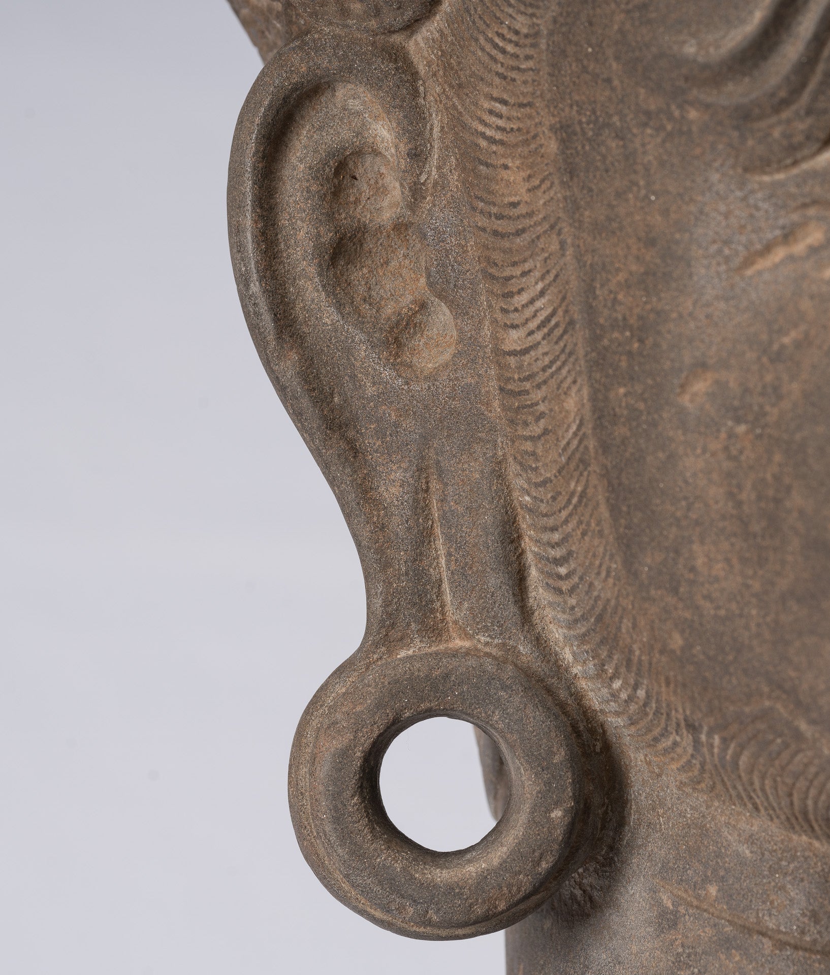 Antique JMER Style Stone Banteay Srei Hindu God Statue Hanuman - 56cm/22 "de alto