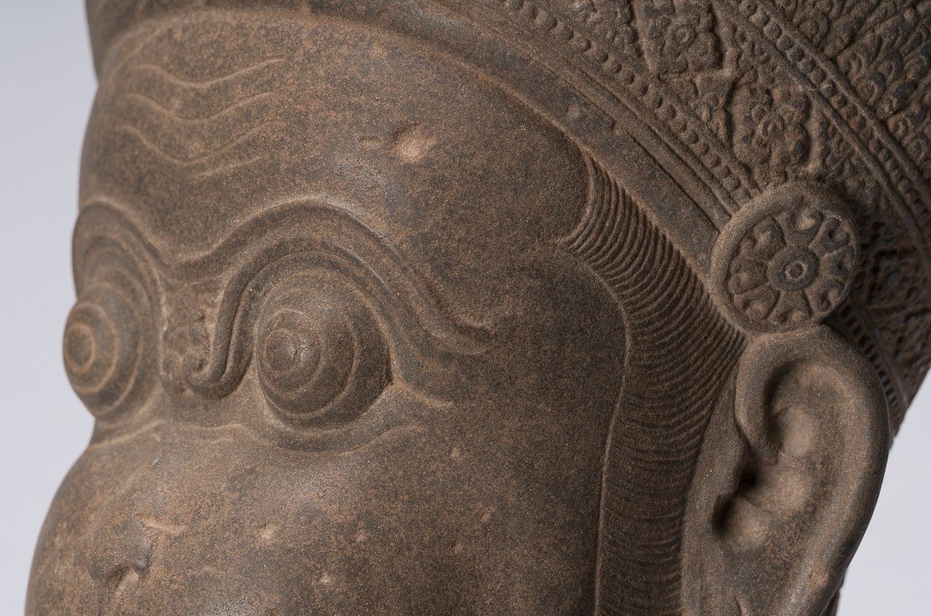 Antique JMER Style Stone Banteay Srei Hindu God Statue Hanuman - 56cm/22 "de alto