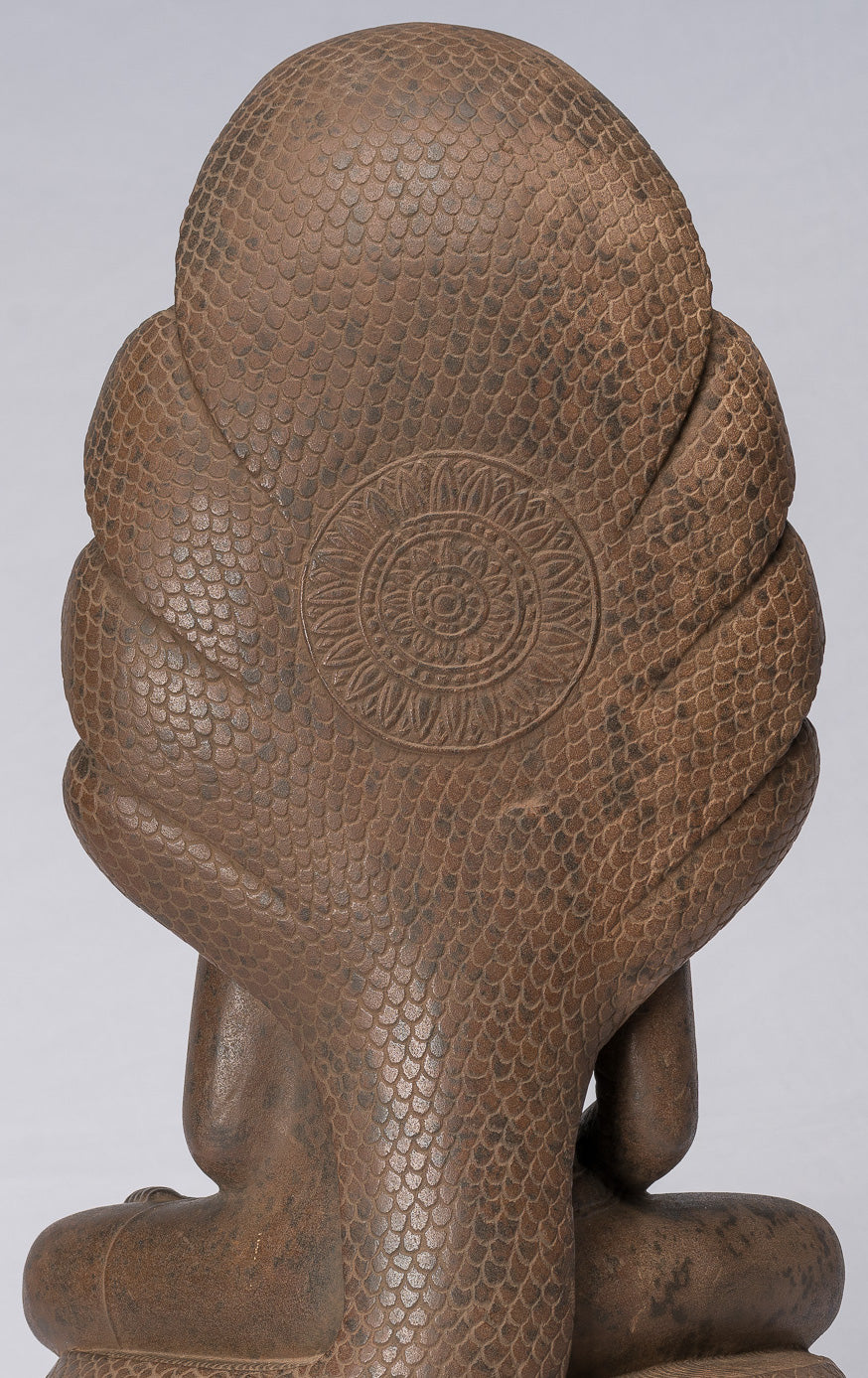 Statue di Buddha - Antique Angkor Wat Style Khmer Stone seduto Meditazione Naga Buddha - 56 cm/22 "