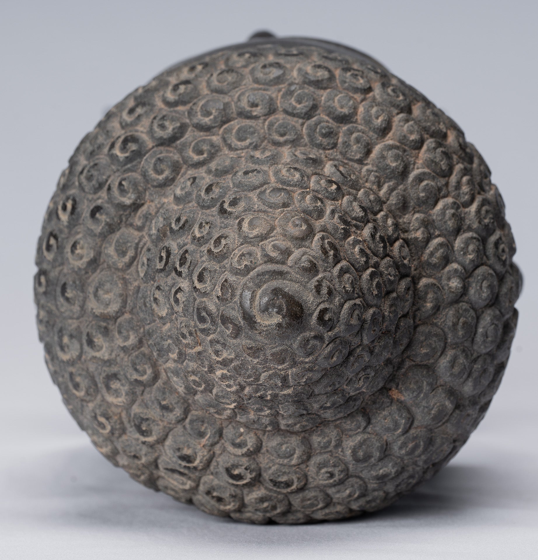 Shiva Statue-Antique Khmer Style Black Stone Yaksha & Yakshaswaroop Shiva Head-31cm/12 "