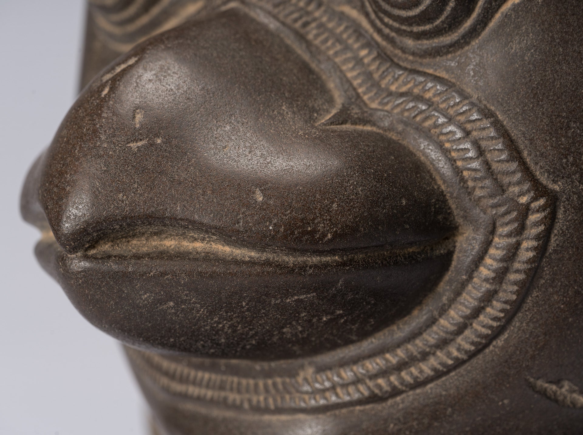 Garuda Statue - Antique Banteay Srei Style Stone Khmer Garuda Vishnu Statue - 56cm/22"