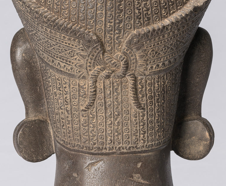 Garuda Statue - Antique Banteay Srei Style Stone Khmer Garuda Vishnu Statue - 56cm/22"