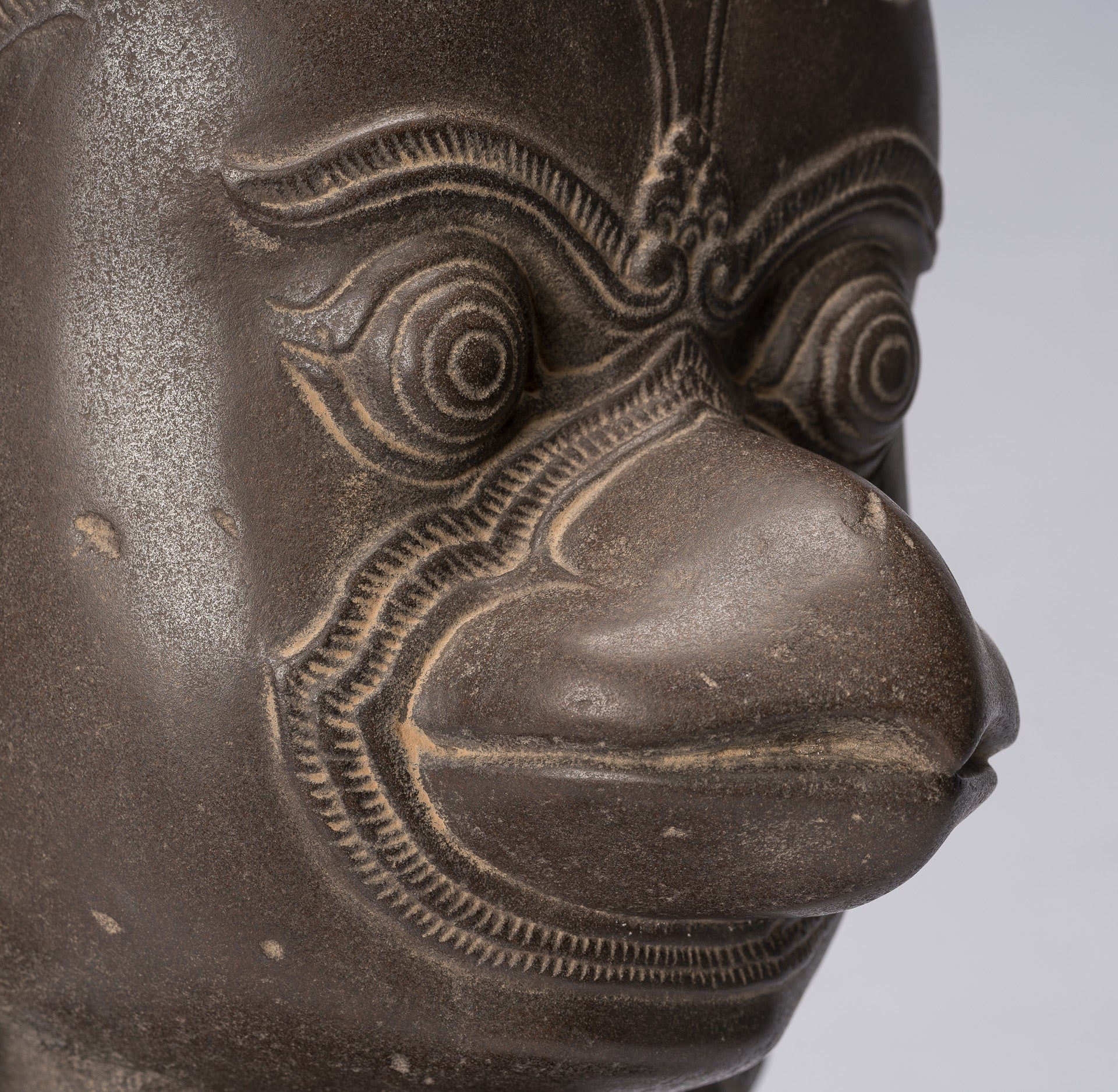 Garuda Statue - Antique Banteay Srei Style Stone Khmer Garuda Vishnu Statue - 56cm/22"