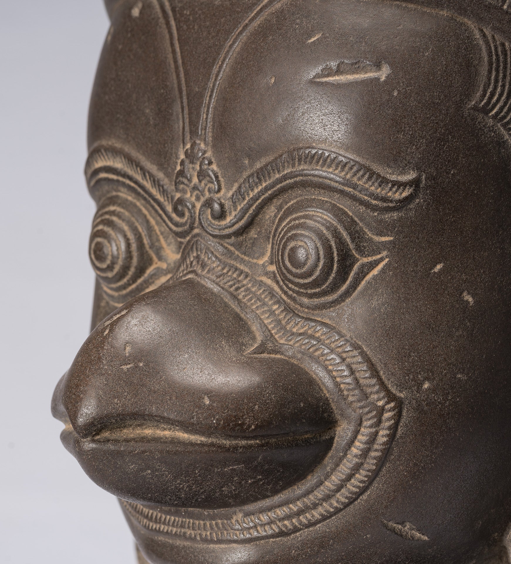 Garuda Statue - Antique Banteay Srei Style Stone Khmer Garuda Vishnu Statue - 56cm/22"