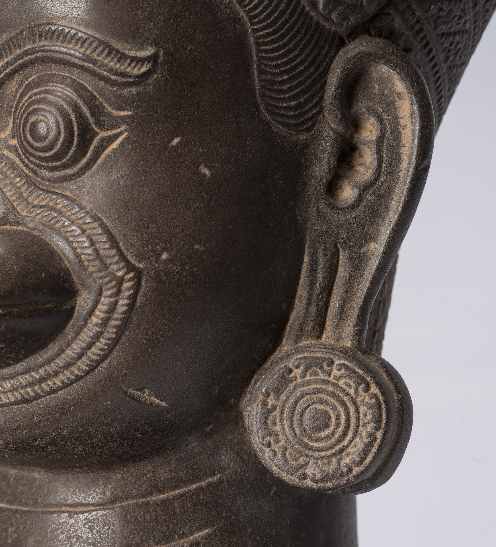 Garuda Statue - Antique Banteay Srei Style Stone Khmer Garuda Vishnu Statue - 56cm/22"