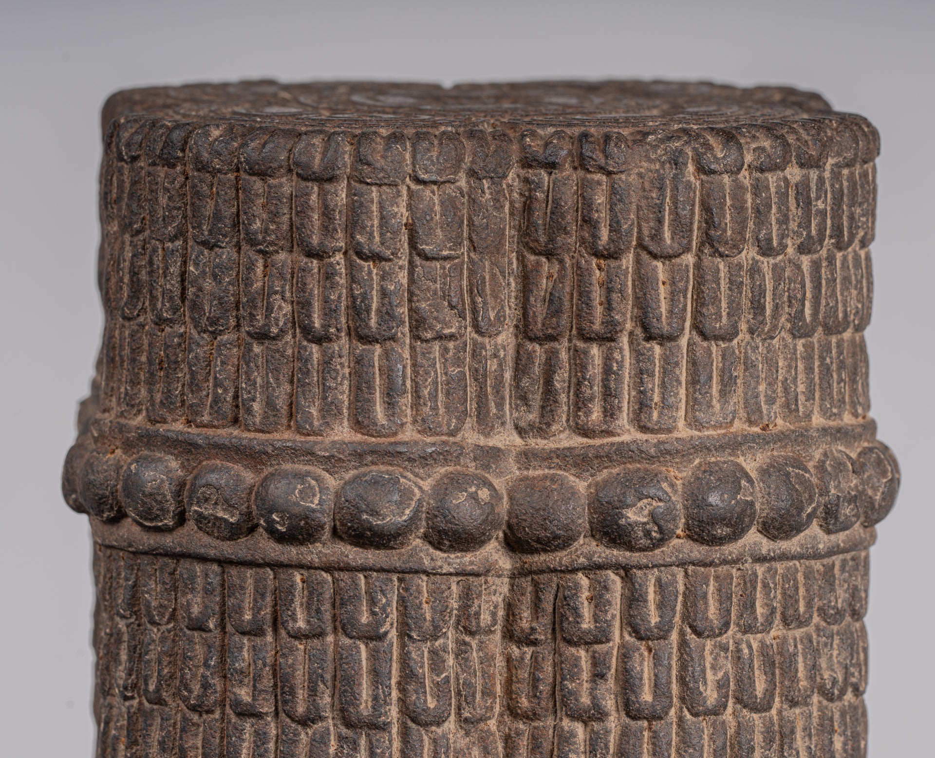 Brahma Statue - Antique Khmer Style Koh Ker Stone Brahma Head - Hindu God Creation - 42cm/17"