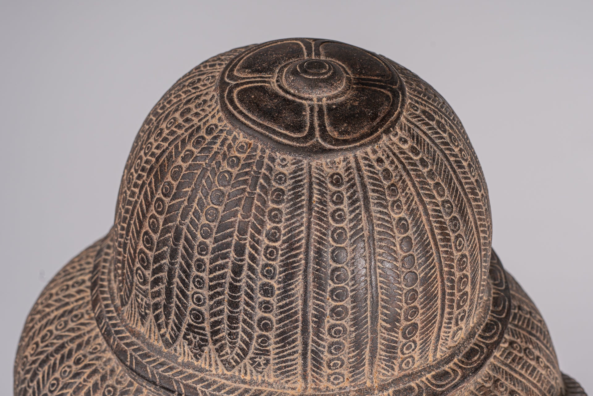 Ardhanarishvara Statue - Antique Baphuon Style Khmer Sandstone Standing Shiva Parvati Statue - 57cm/23"