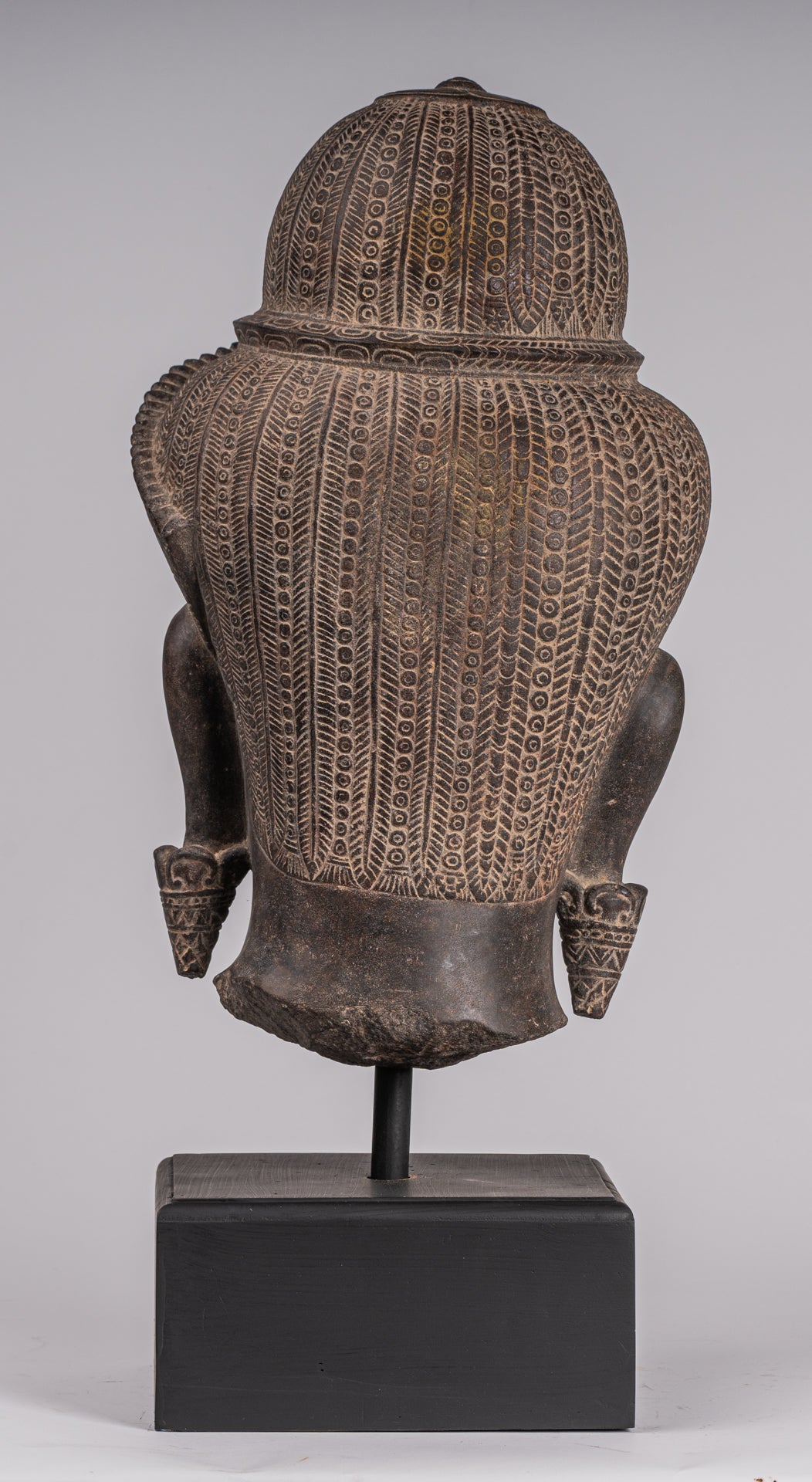 Ardhanarishvara Statue - Antique Baphuon Style Khmer Sandstone Standing Shiva Parvati Statue - 57cm/23"