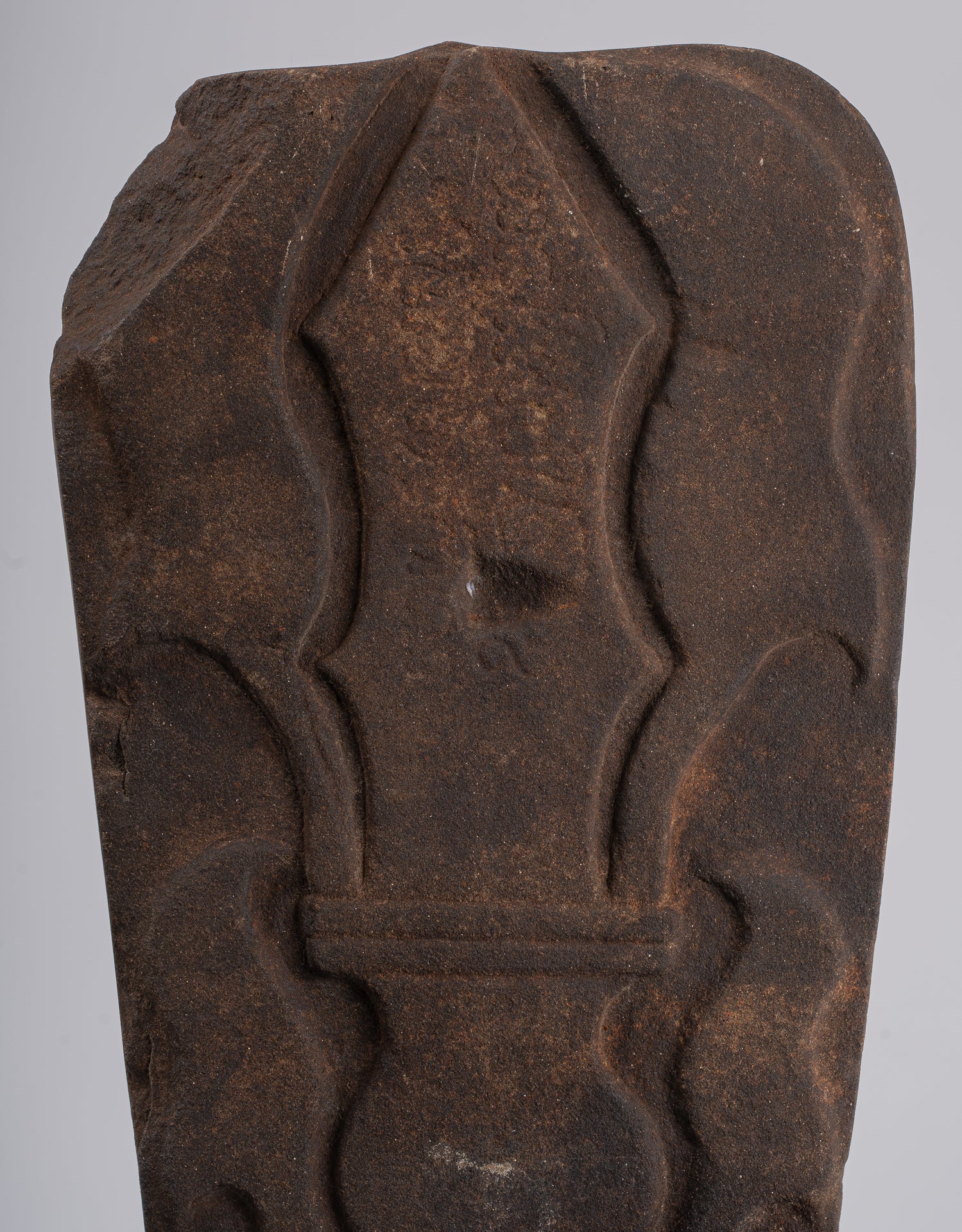 Ganesha Stele - Antique Vietnamese Style Stone Cham Mounted Ganesha Stele - 47cm/19"