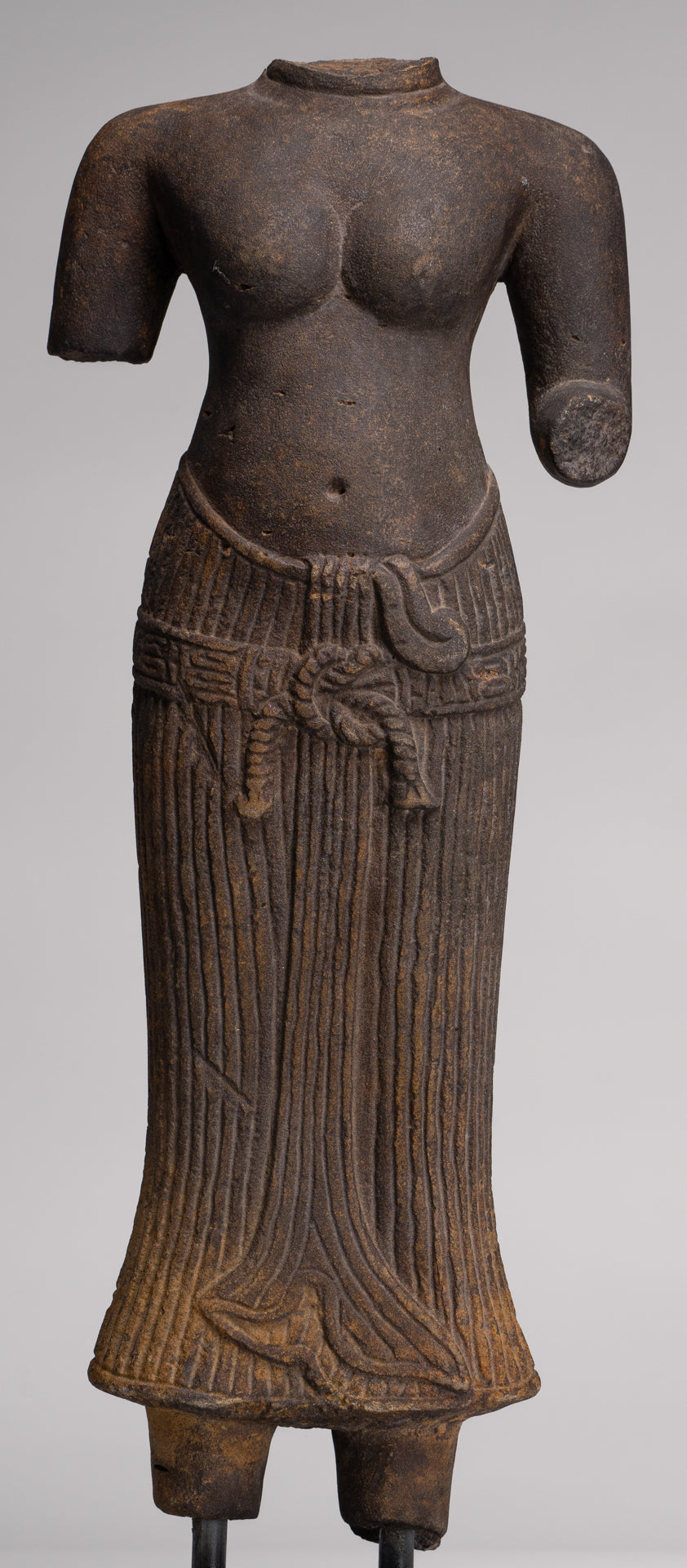 Lakshmi Statue - Antique Baphuon Style Stone Lakshmi / Devi Consort of Vishnu Torso - 57cm/23"