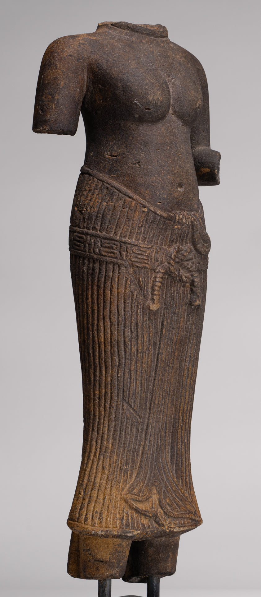 Lakshmi Statue - Antique Baphuon Style Stone Lakshmi / Devi Consort of Vishnu Torso - 57cm/23"