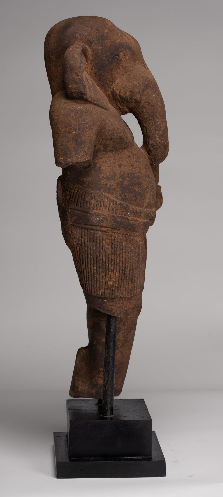 Ganesha Statue - Antique Khmer Style Stone Baphuon Mounted Ganesha Torso Statue - 66cm/26"