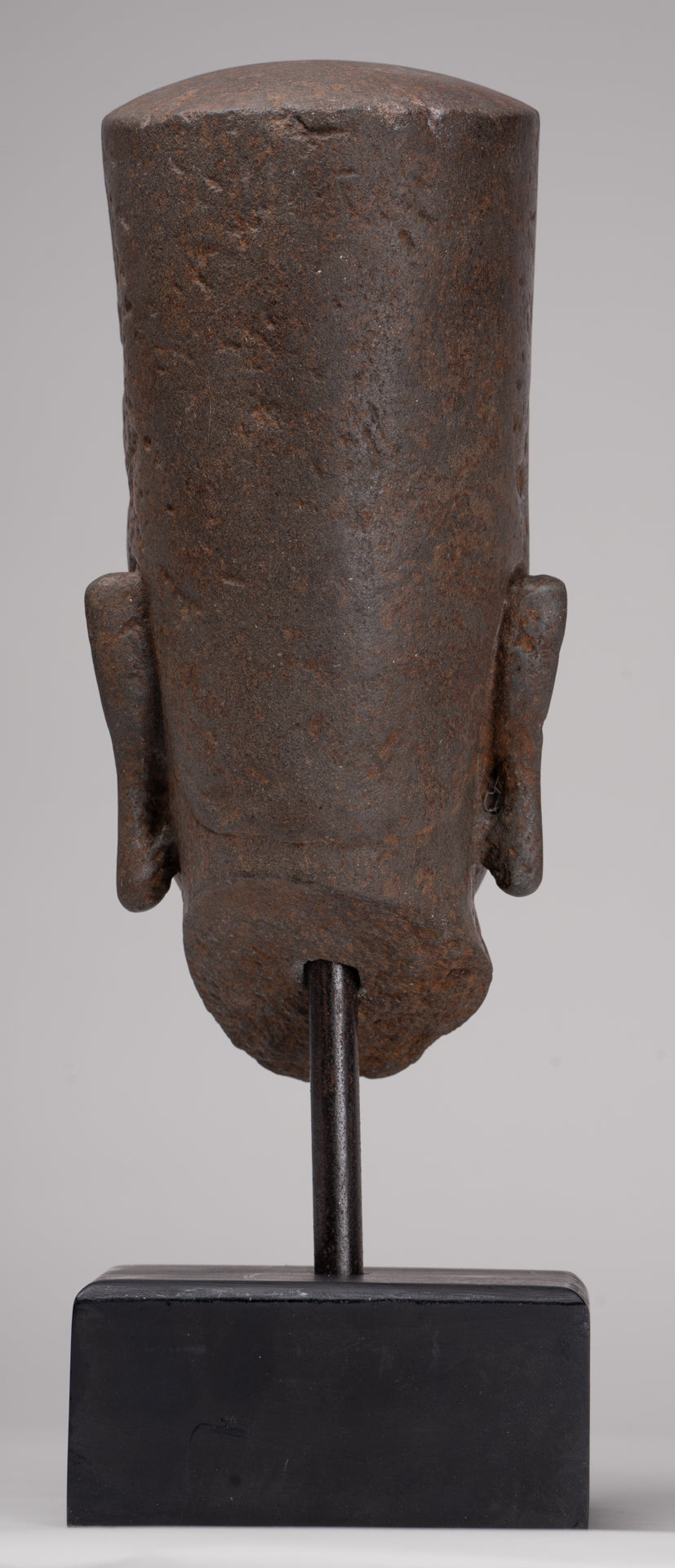 Vishnu Statue - Antique Phnom Da Style Stone Mounted Vishnu Head - 33cm/13"