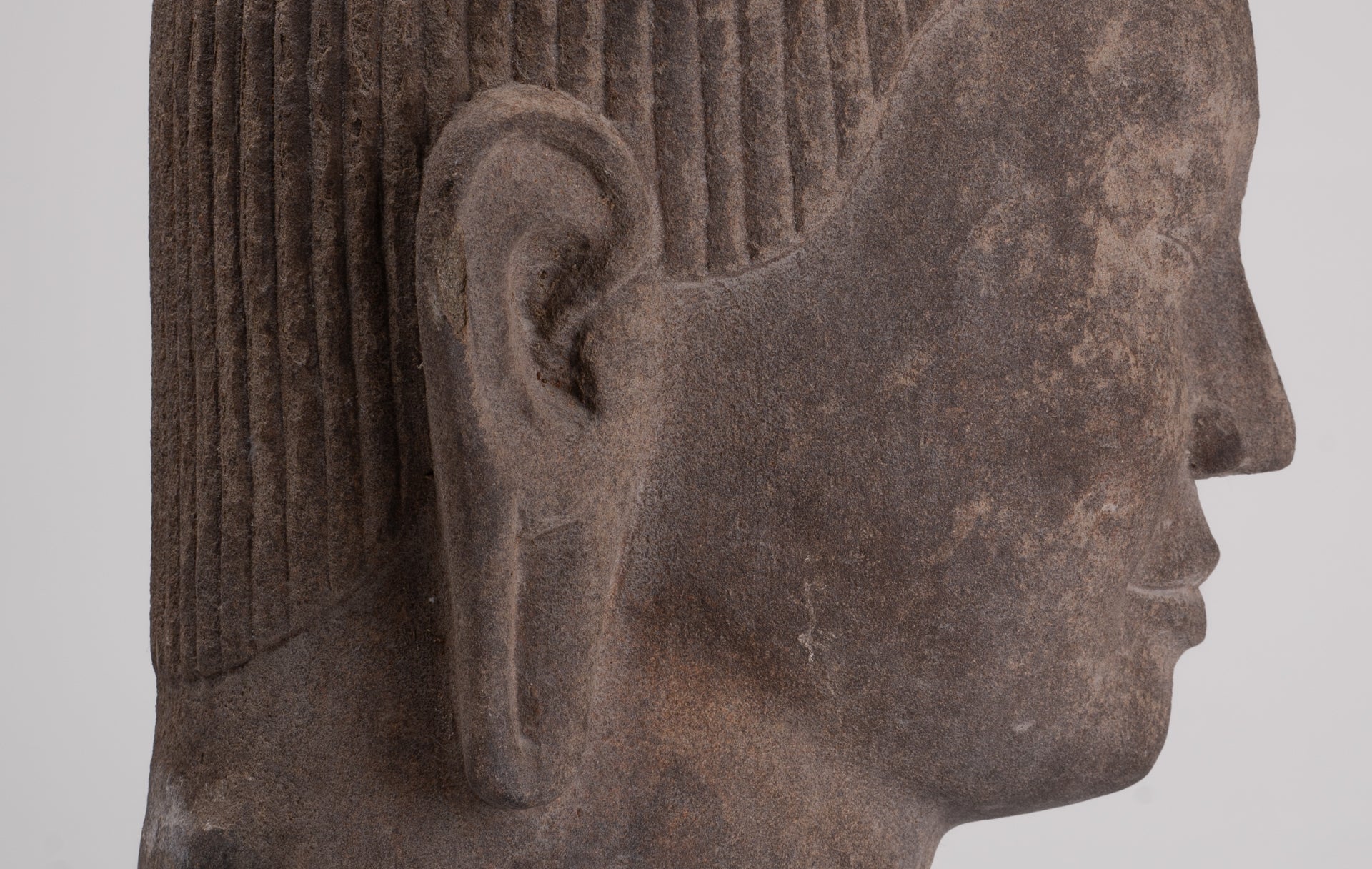 Female Statue - Antique Khmer Style Female Head - 46cm/18"