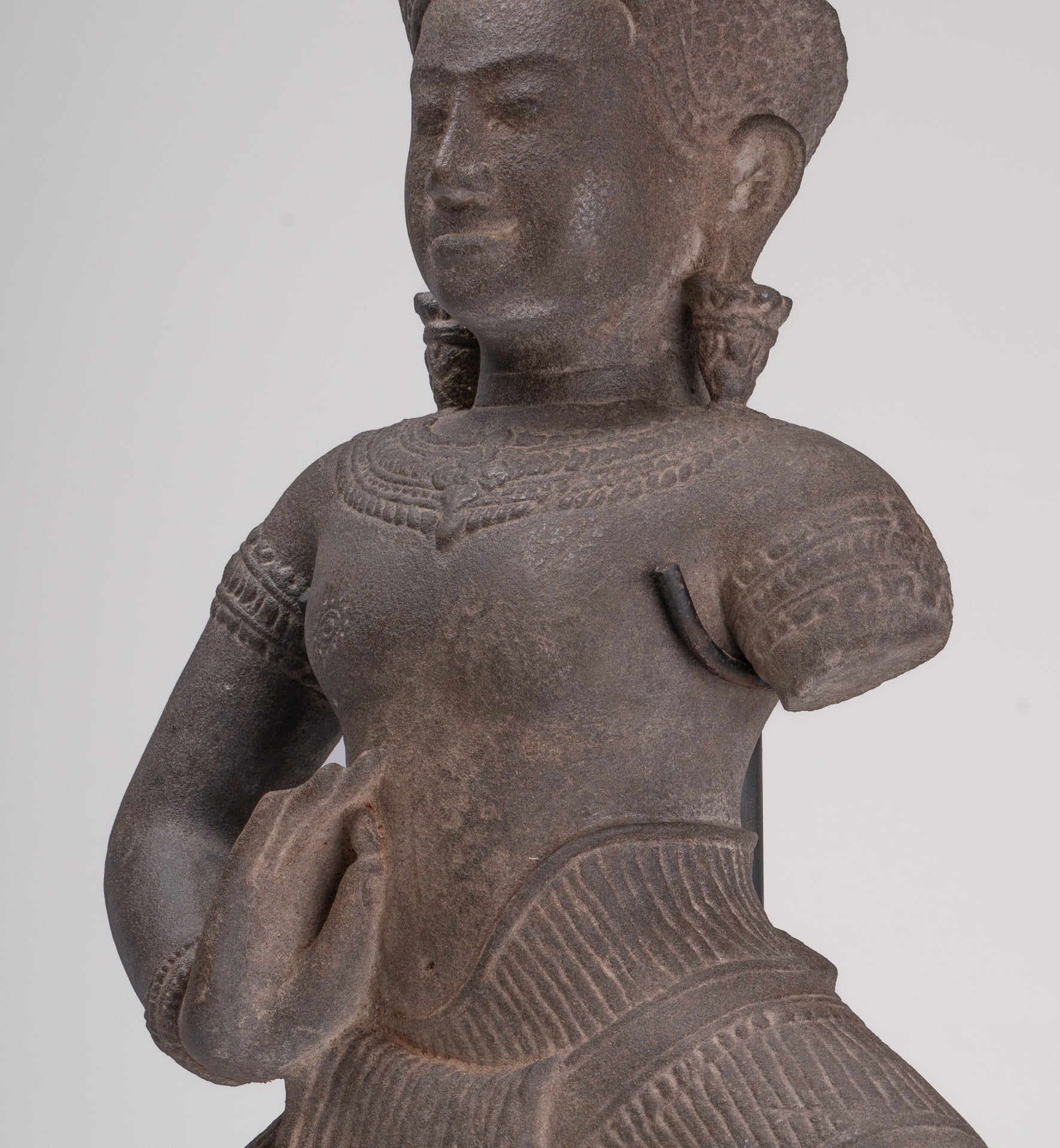 Apsara Statue - Antique Khmer Style Stone Angkor Apsara or Angel Statue - 58cm/23"