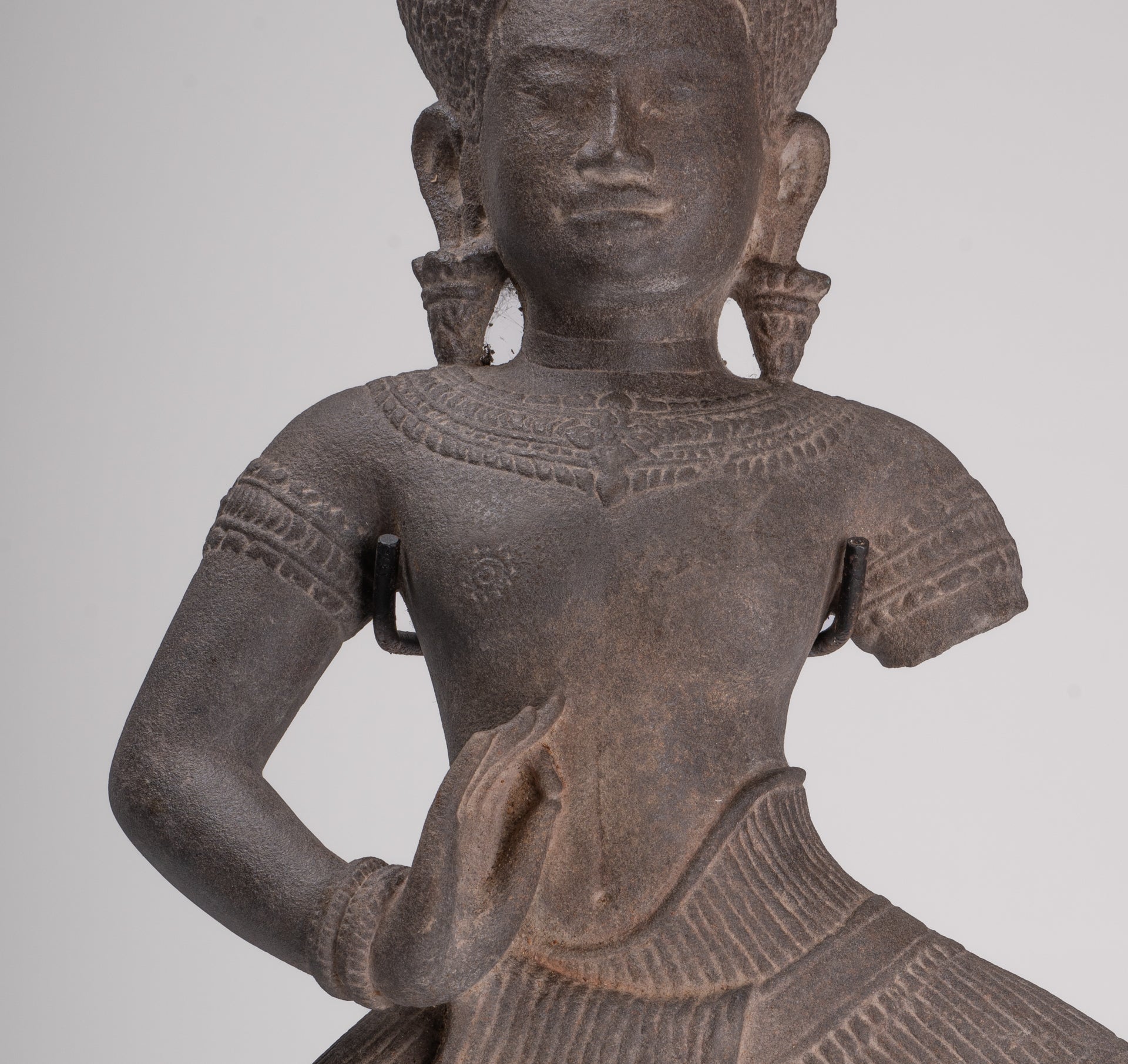 Apsara Statue - Antique Khmer Style Stone Angkor Apsara or Angel Statue - 58cm/23"