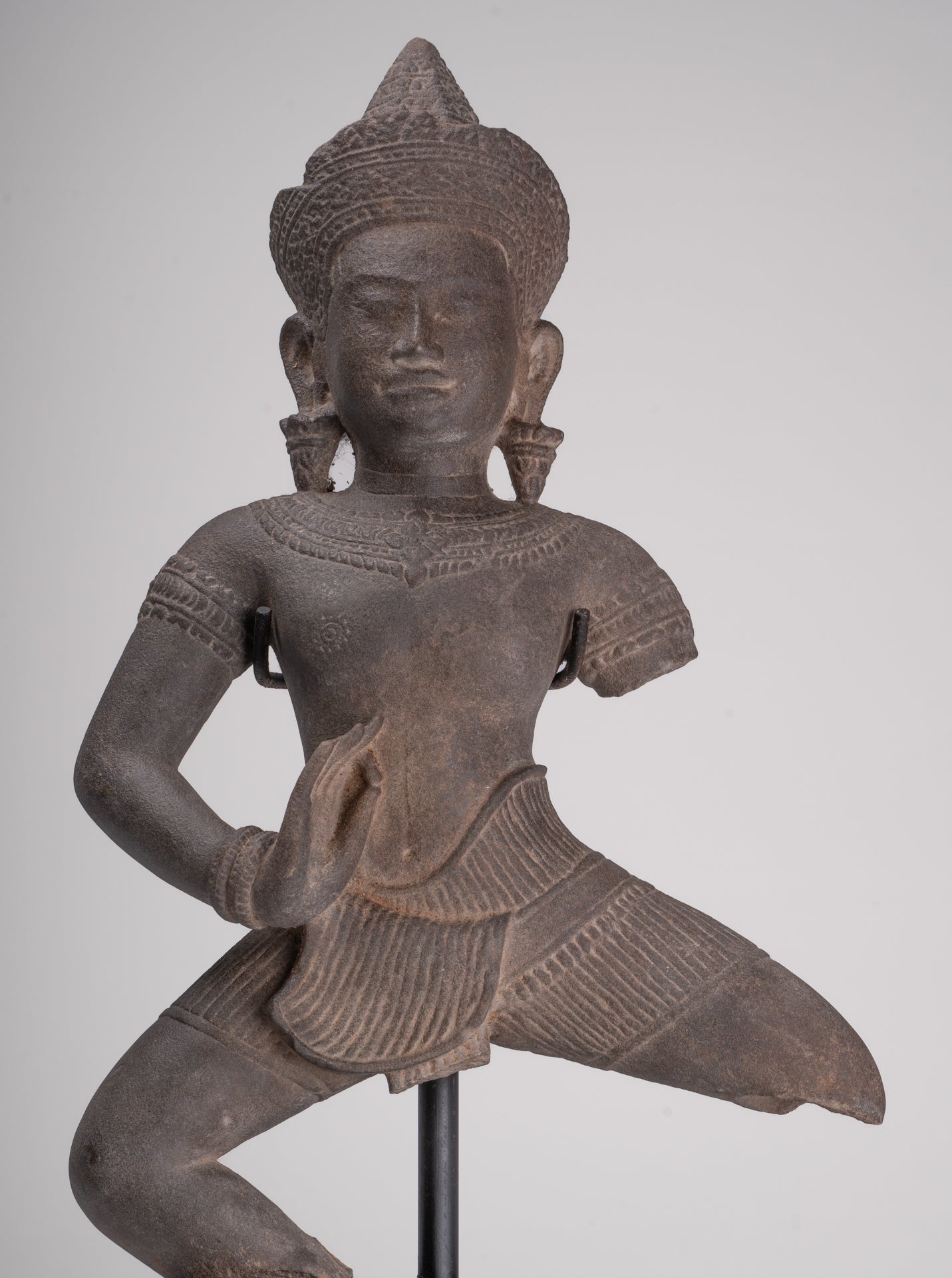 Apsara Statue - Antique Khmer Style Stone Angkor Apsara or Angel Statue - 58cm/23"