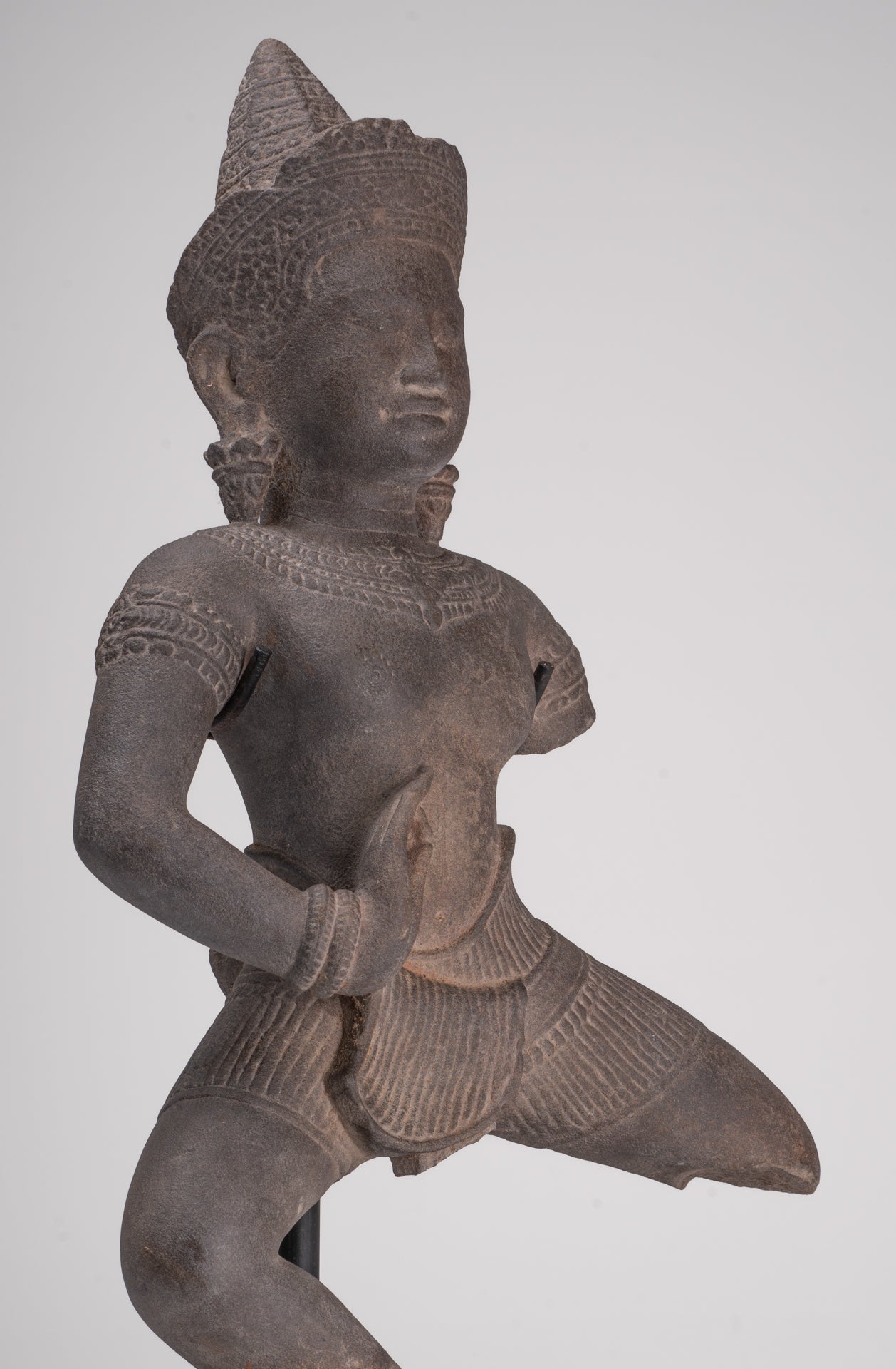 Apsara Statue - Antique Khmer Style Stone Angkor Apsara or Angel Statue - 58cm/23"