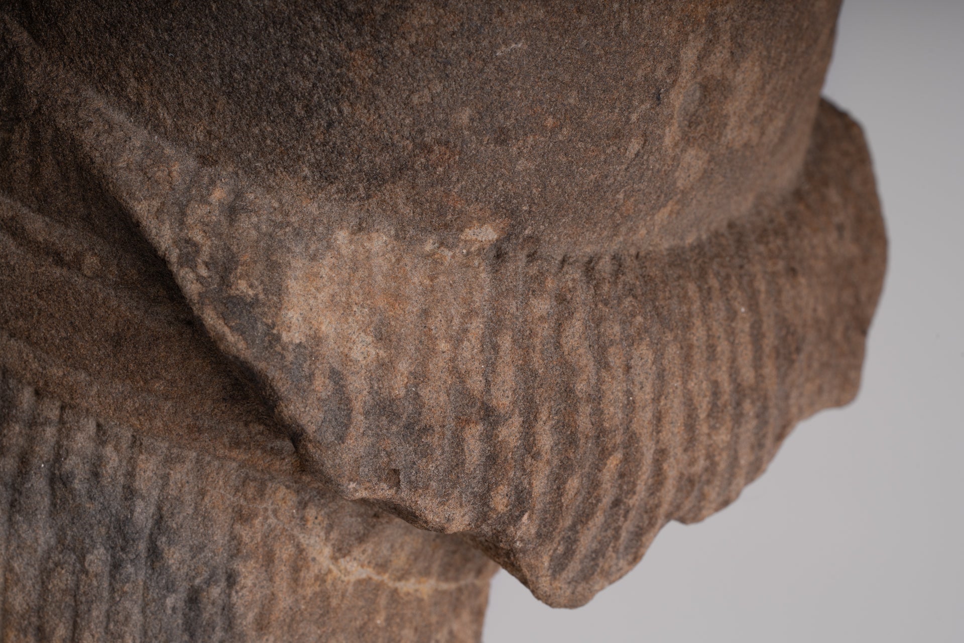 Ganesha Statue - Antique Khmer Style Stone Bayon Mounted Ganesha Torso Statue - 61cm/24"