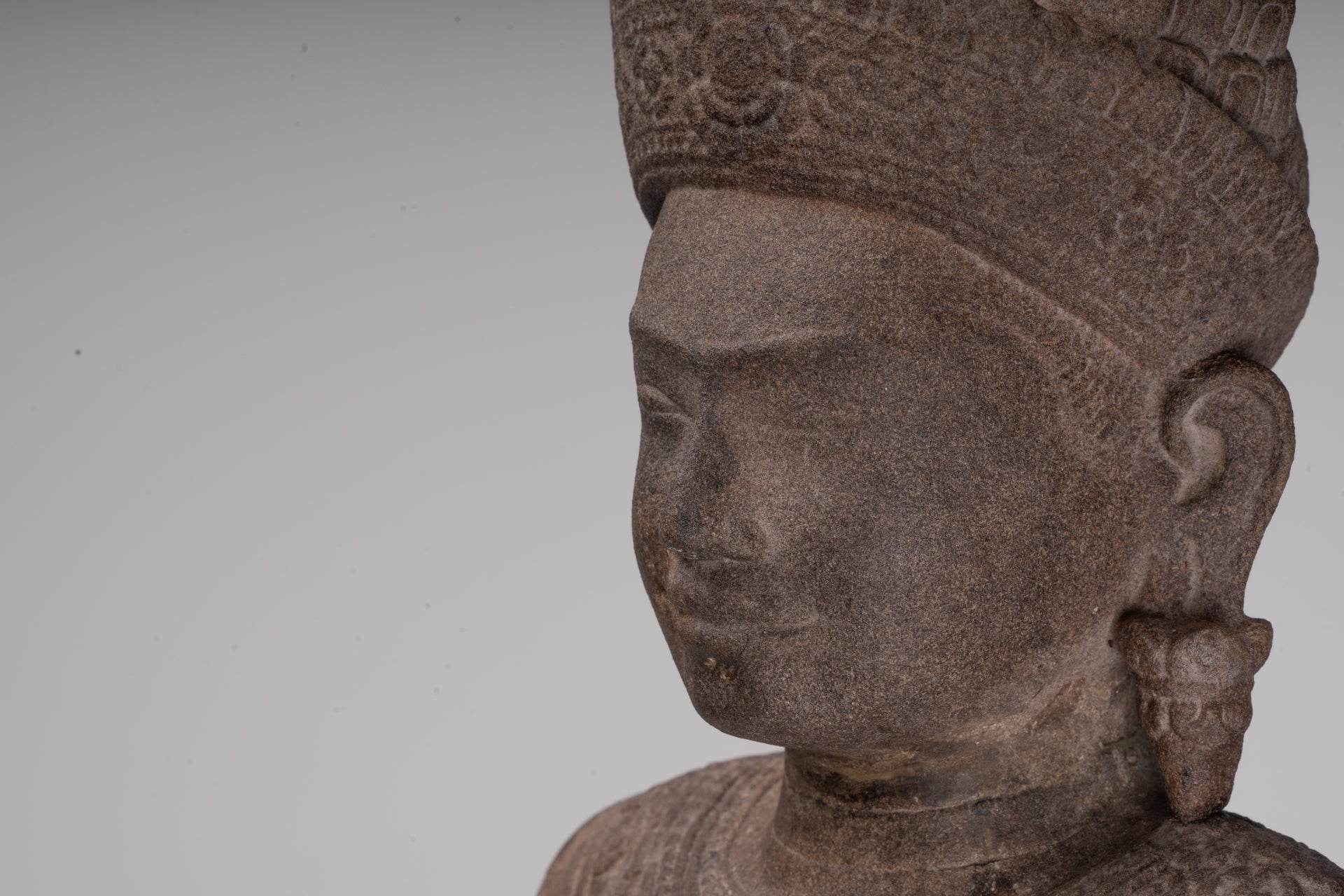 Apsara Statue - Antique Khmer Style Stone Angkor Wat Apsara or Angel Statue - 74cm/30"