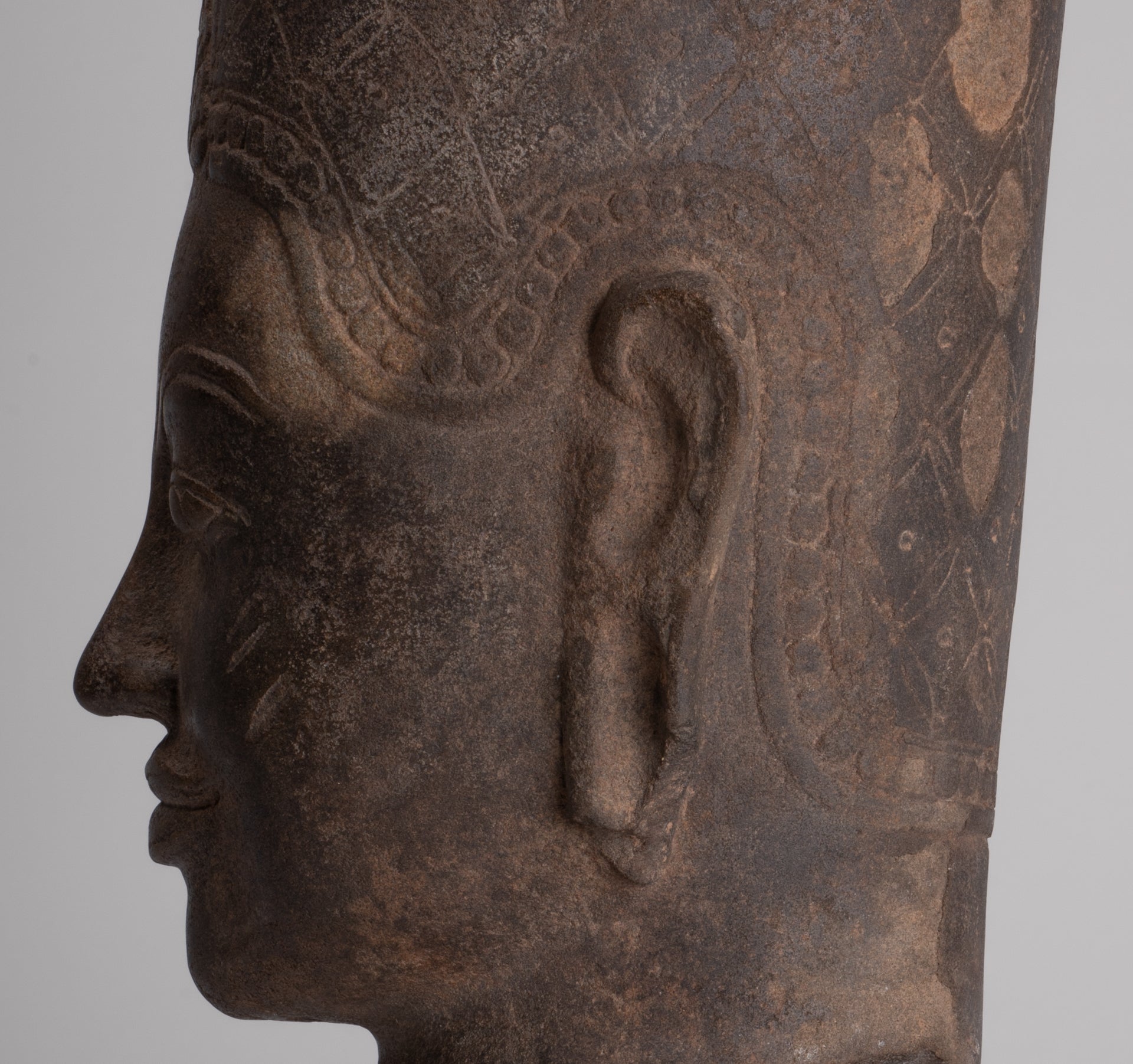 Krishna Statue - Antique Khmer Style Phnom Da Krishna (possibly) Statue - 41cm/16"