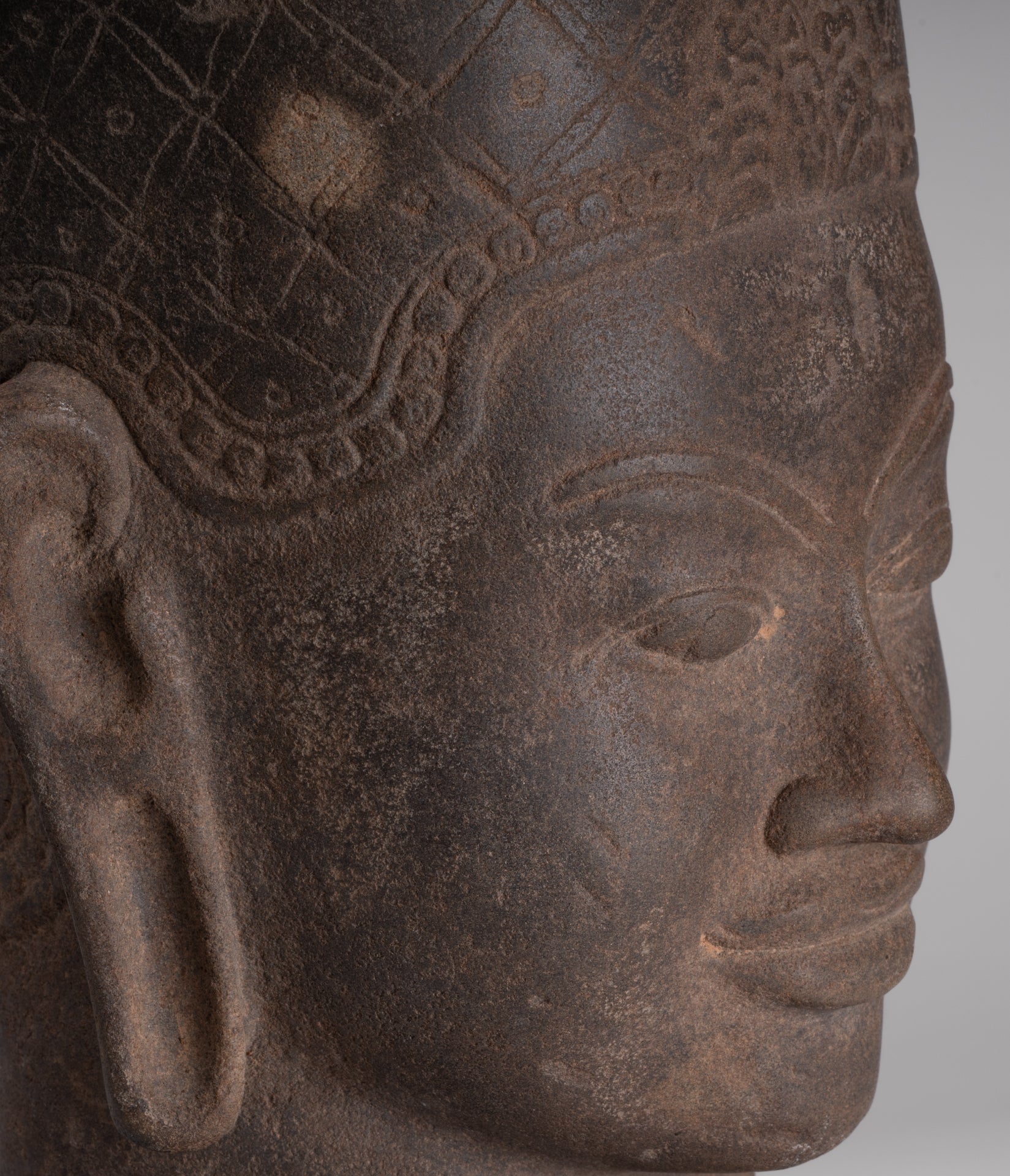 Krishna Statue - Antique Khmer Style Phnom Da Krishna (possibly) Statue - 41cm/16"