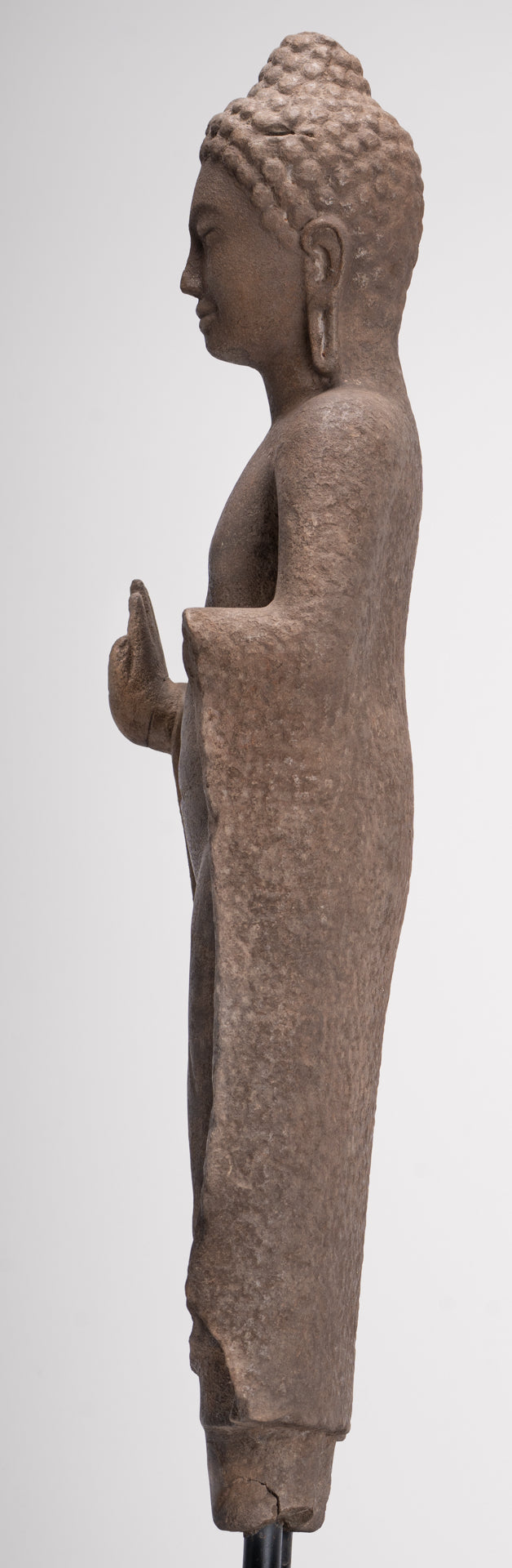 Buddha Statue - Antique Thai Style Stone Dvaravati Protection Buddha Statue - 76cm/30" Tall