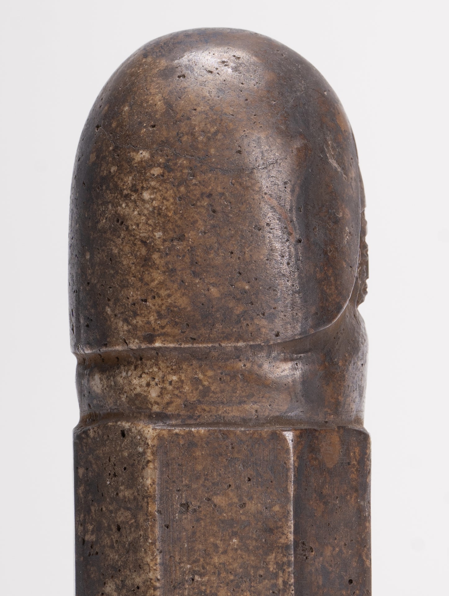 Antique Khmer Style Stone Shiva Mukhalinga Linga / Lingnum - 16cm/6"