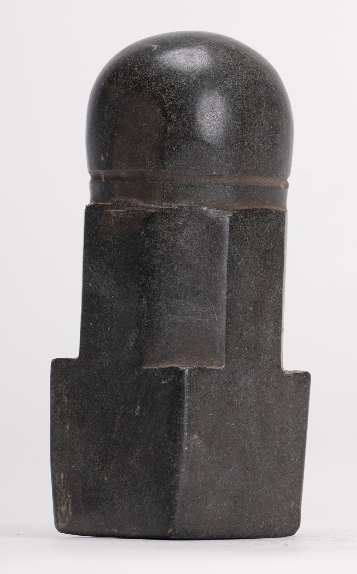 Antique Khmer Style Stone Shiva Mukhalinga Linga / Lingnum - 9cm/4"