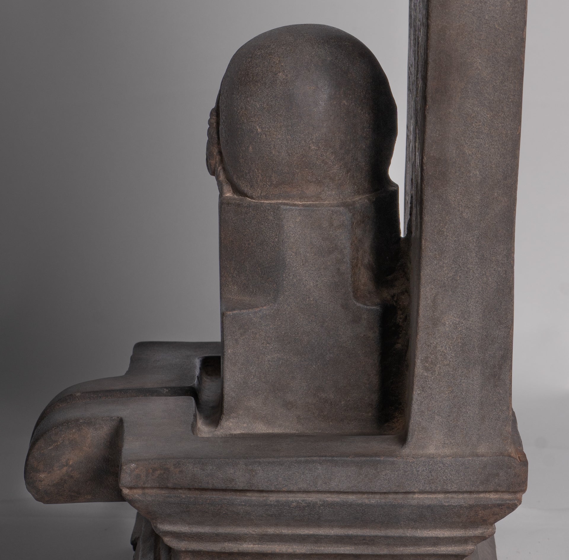 Stone Linga - Antique Khmer Style Sandstone Shiva Linga / Lingnum & Yoni - 57cm/23"