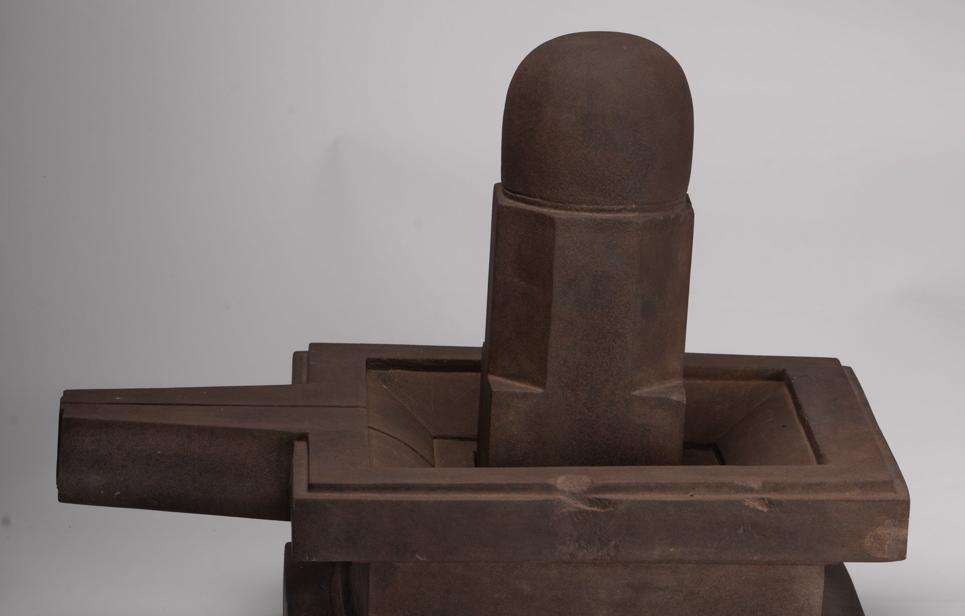 Linga Statue - Antique Khmer Style Two Piece Stone Linga / Lingnum & Yoni - 47cm/19"