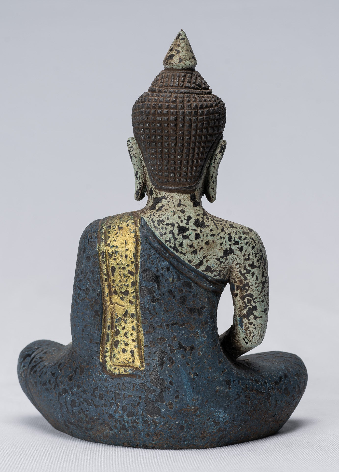 Bouddha - antique khmer style bois assis Bouddha dhyana méditation mudra - 21cm / 8 "