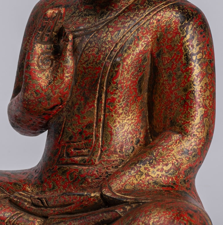 Statue Buddha - Antique Khmer in stile Khmer Cambogia STATUE BUDDHA BUDDHA Insegnamento Mudra - 31 cm/12 "