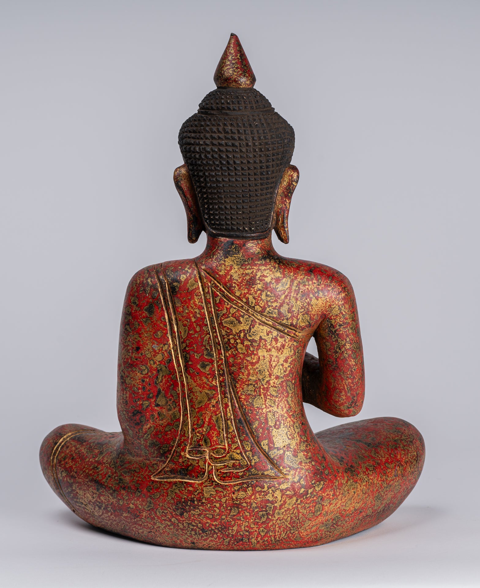 Statue di Buddha - Antique Khmer in stile Cambogia Statue Buddha seduta Insegnamento Mudra - 32 cm/13 "
