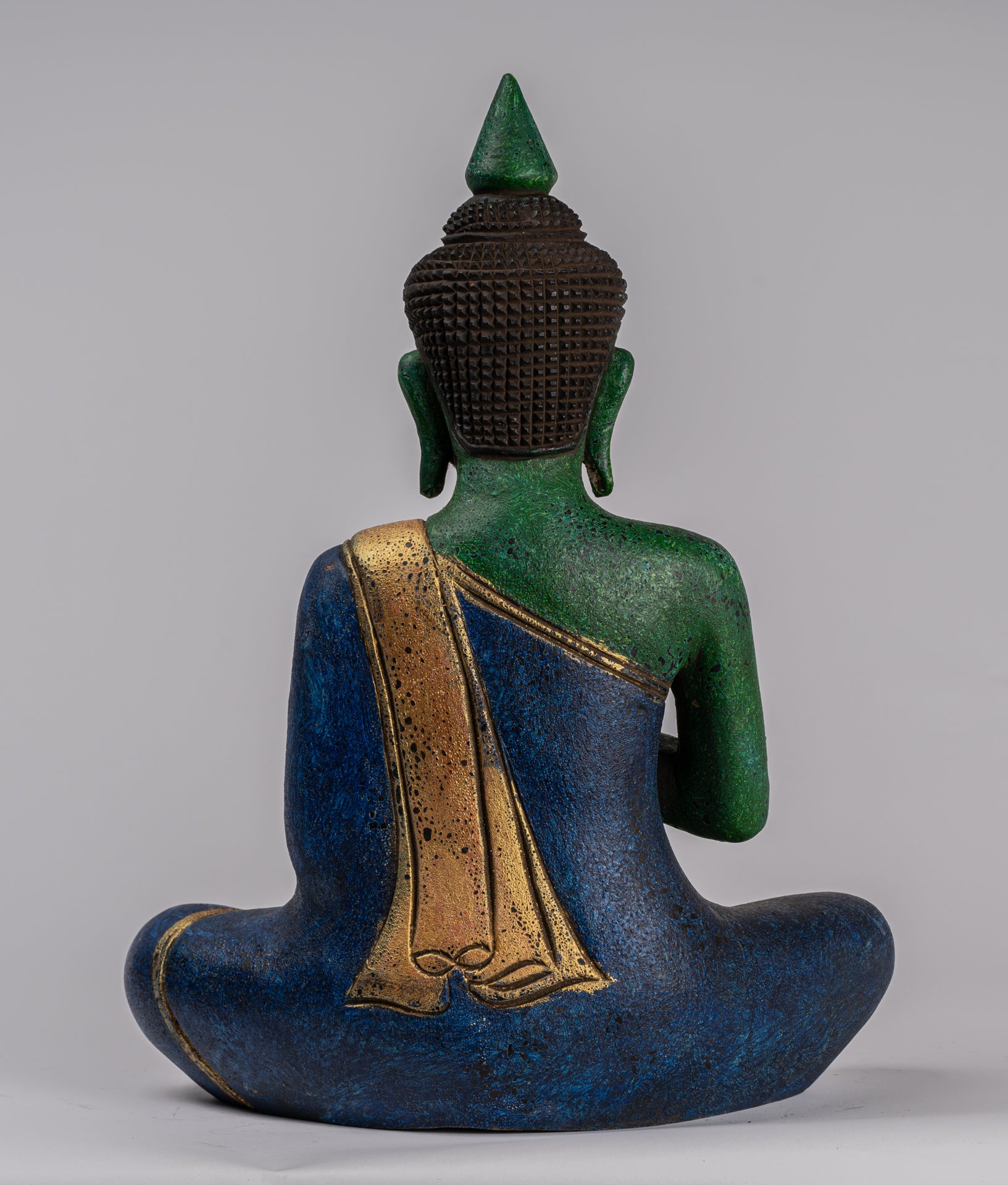 Statue di Buddha - Antique Khmer in stile Cambogia Statue Buddha seduta Insegnamento Mudra - 39 cm/16 "