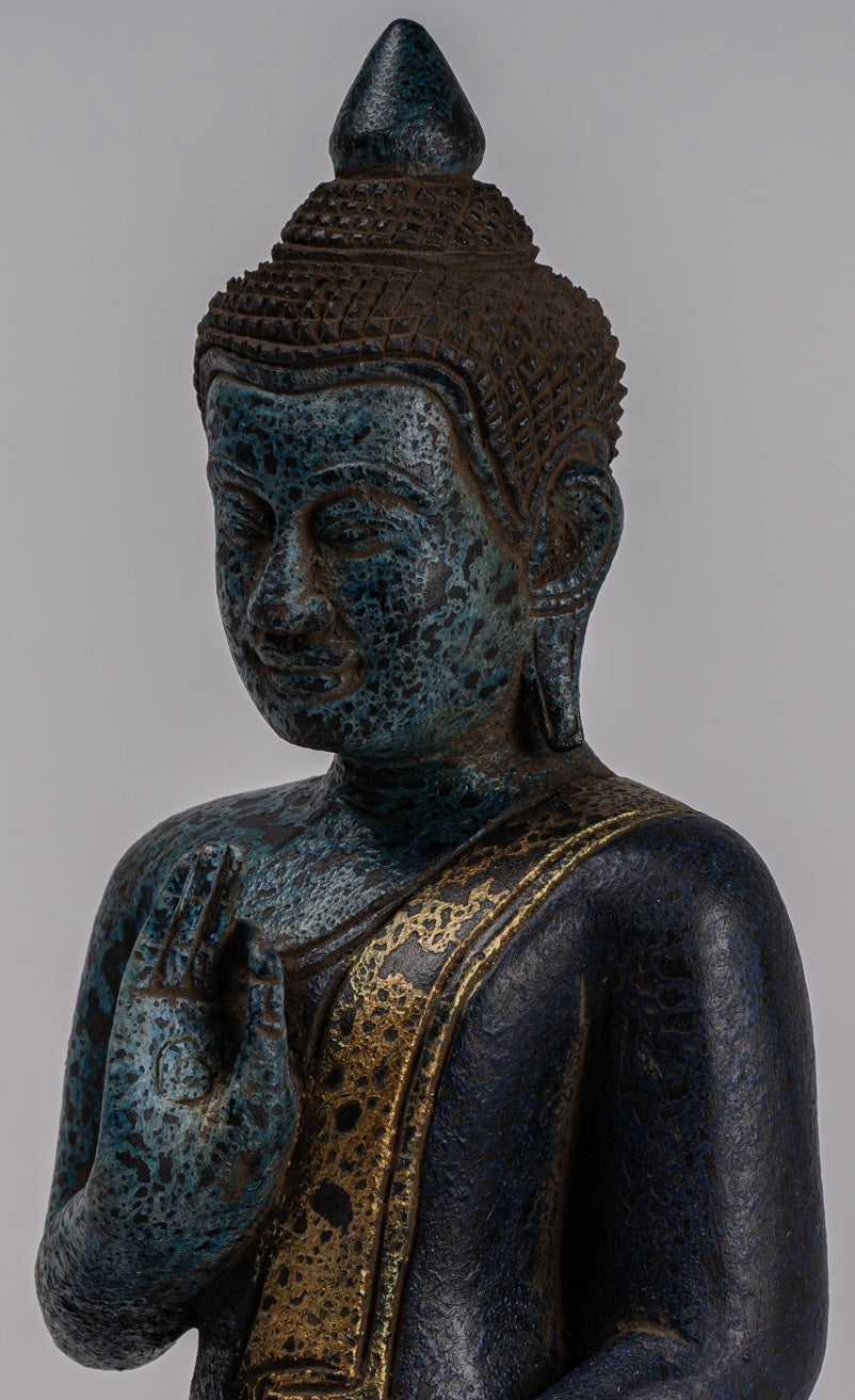 Statue Buddha - Antique Khmer in stile Khmer Cambogia STATUE BUDDHA BUDDHA Insegnamento Mudra - 31 cm/12 "