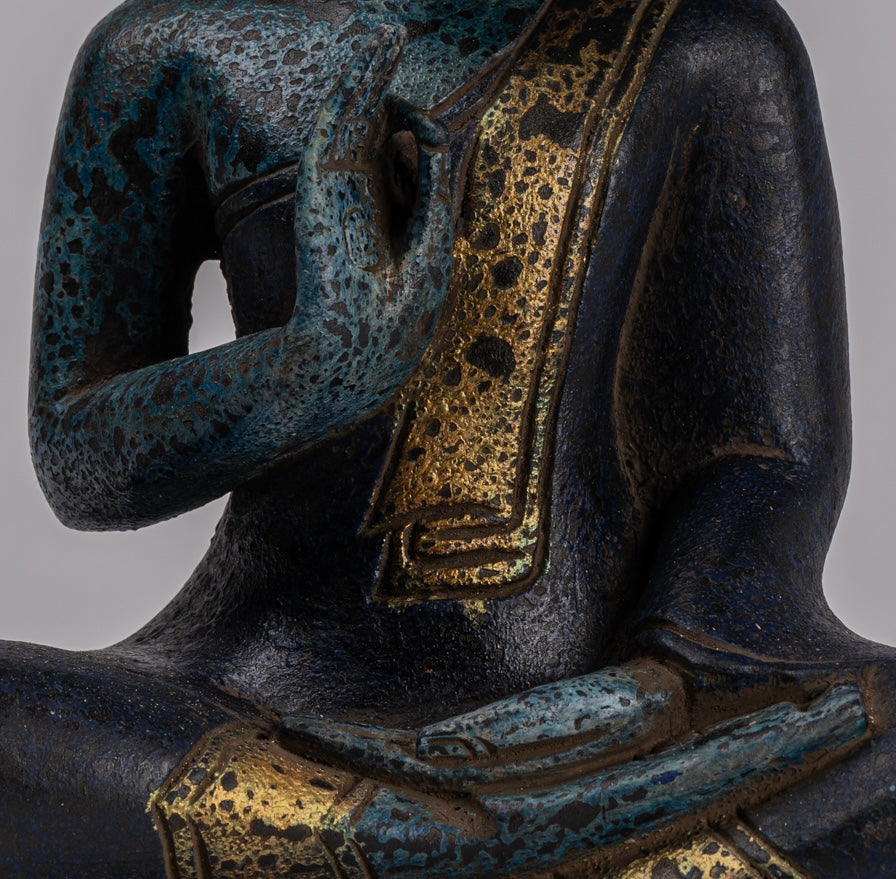 Statue Buddha - Antique Khmer in stile Khmer Cambogia STATUE BUDDHA BUDDHA Insegnamento Mudra - 31 cm/12 "