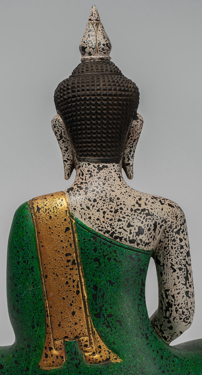 Buddha Sculpture - Antique Khmer Style Wood Seated Buddha Statue Dhyana Meditation Mudra - 54cm/22"