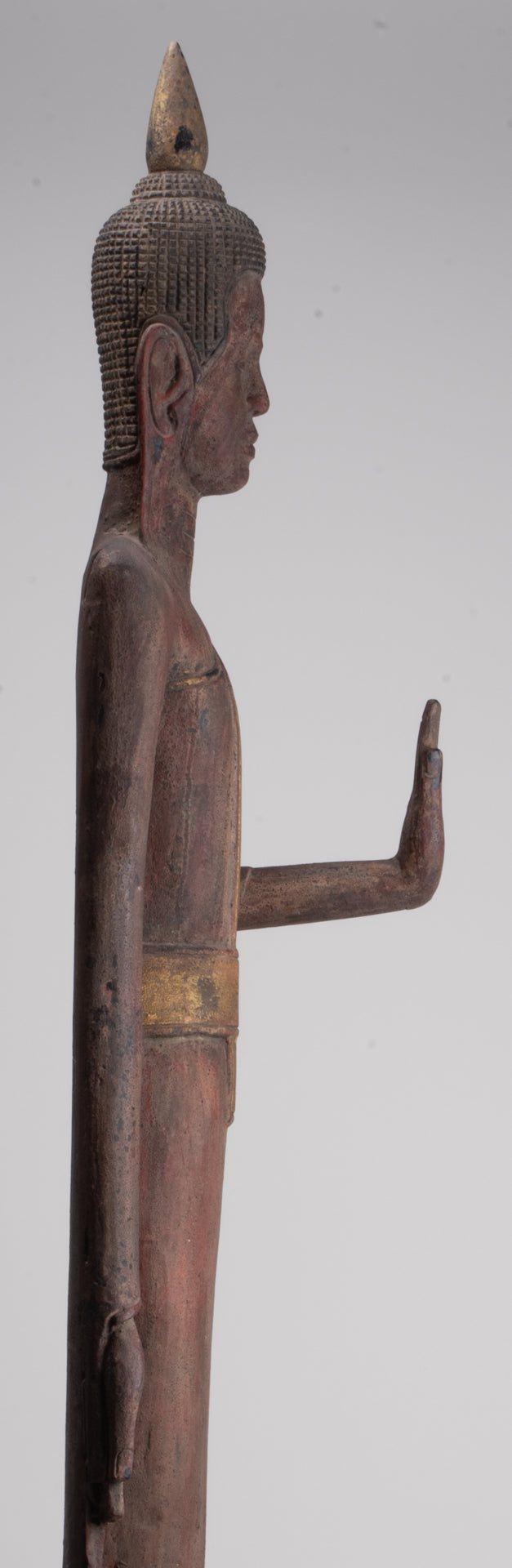 Grande statue de Bouddha - Antique Khmer Style Wood Protection Standing Lundi Bouddha Statue - 163 cm / 65 "