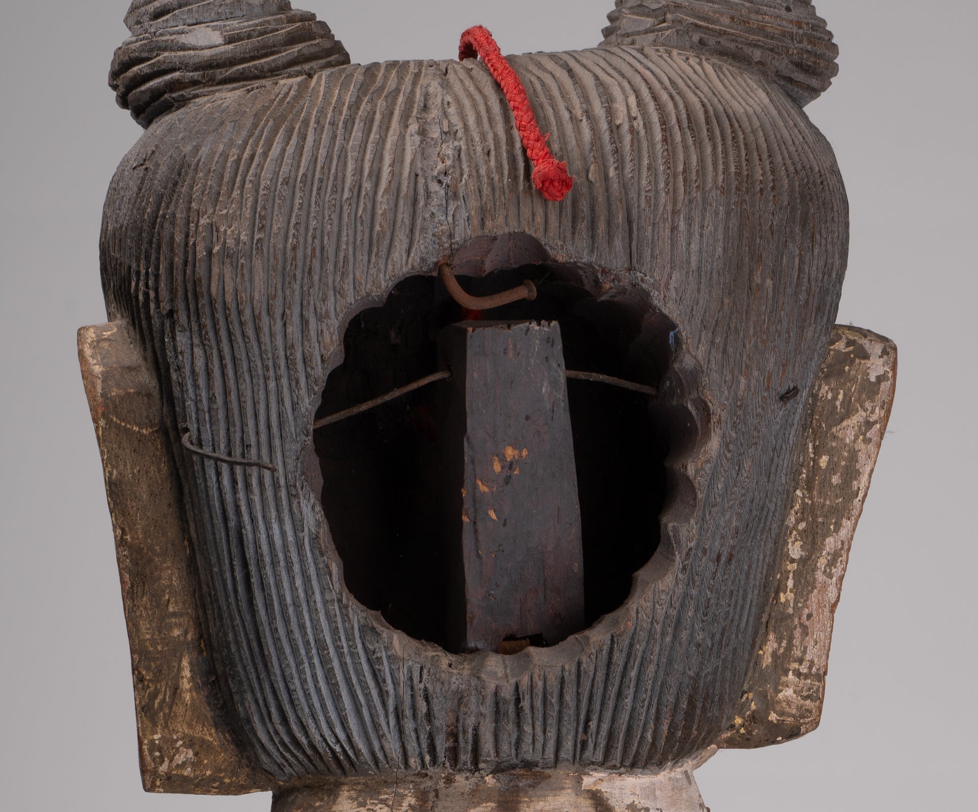 Antique Puppet Statue - Antique Burmese Style Painted Wood Puppet Head - 49cm/20"