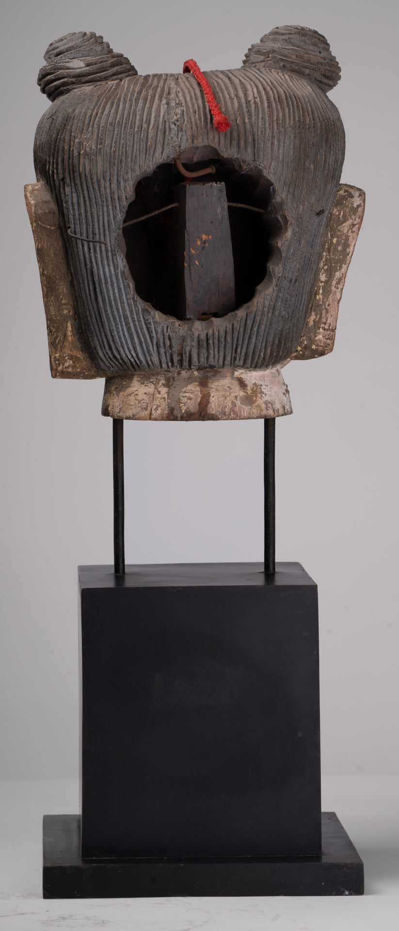 Antique Puppet Statue - Antique Burmese Style Painted Wood Puppet Head - 49cm/20"