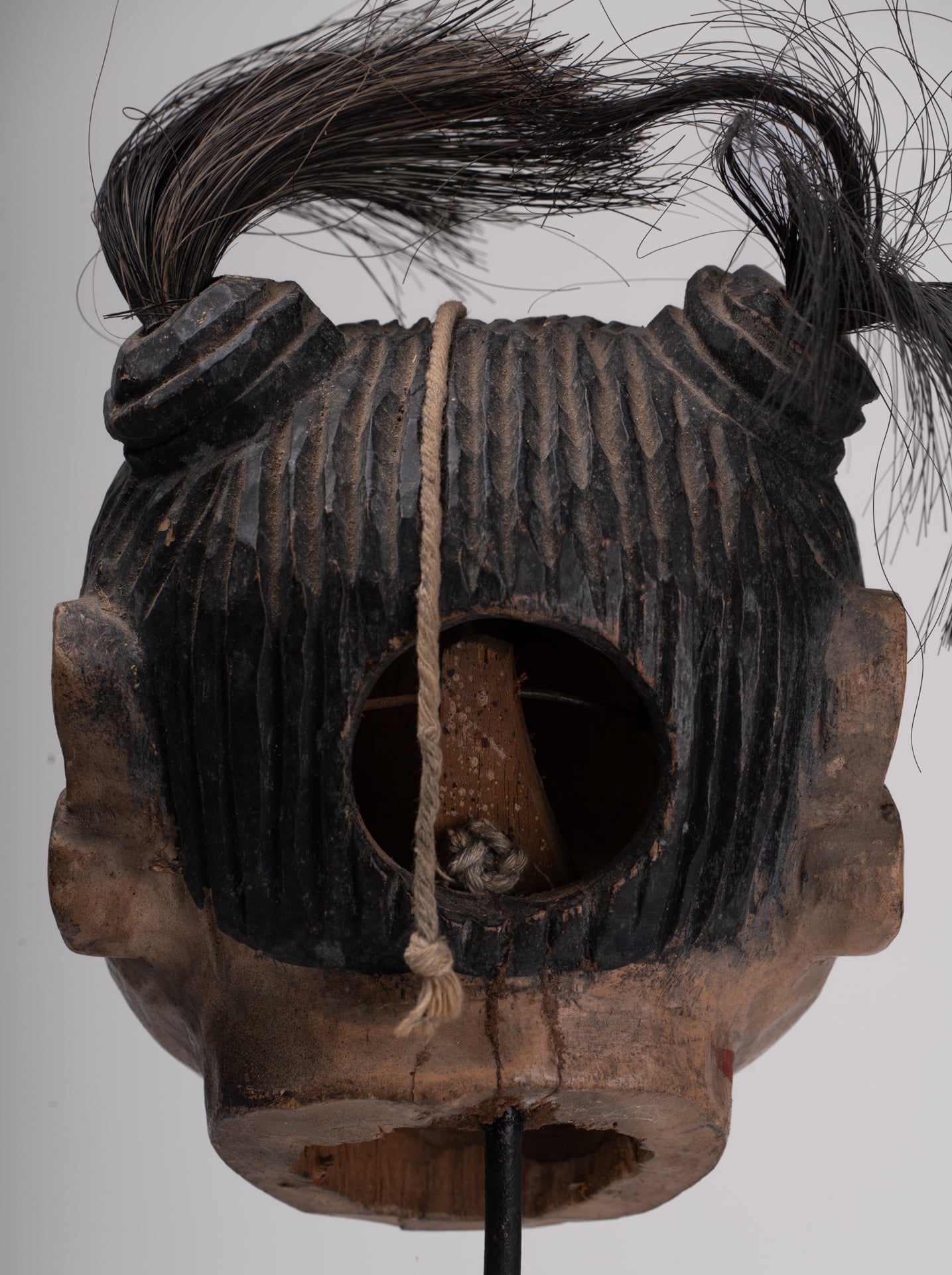 Antique Puppet Statue - Antique Burmese Style Painted Wood Puppet Head - 43cm/14"