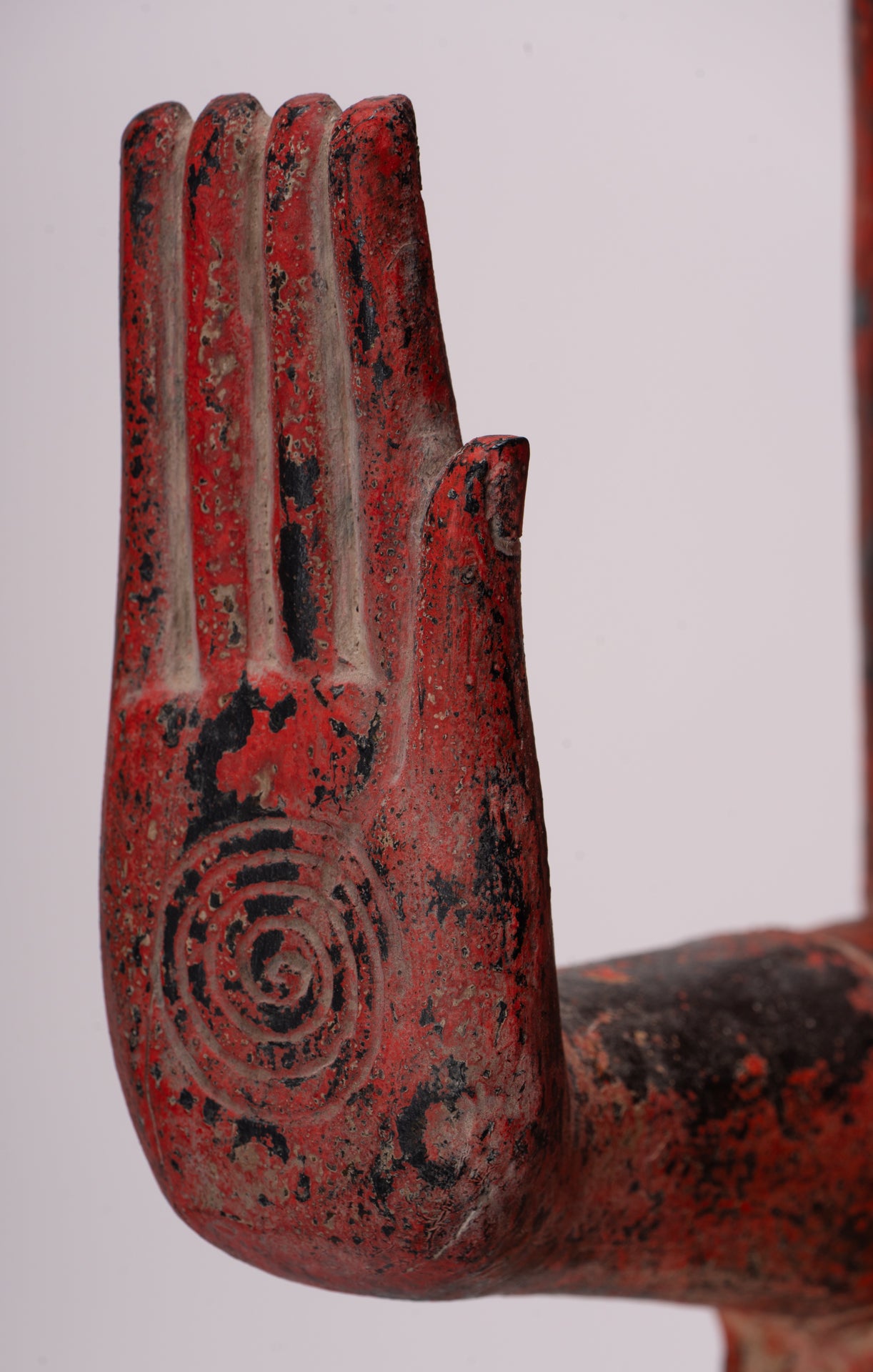 Large Buddha Statue - Antique Khmer Style Wood Standing Protection Monday Buddha Statue - 164cm/66"