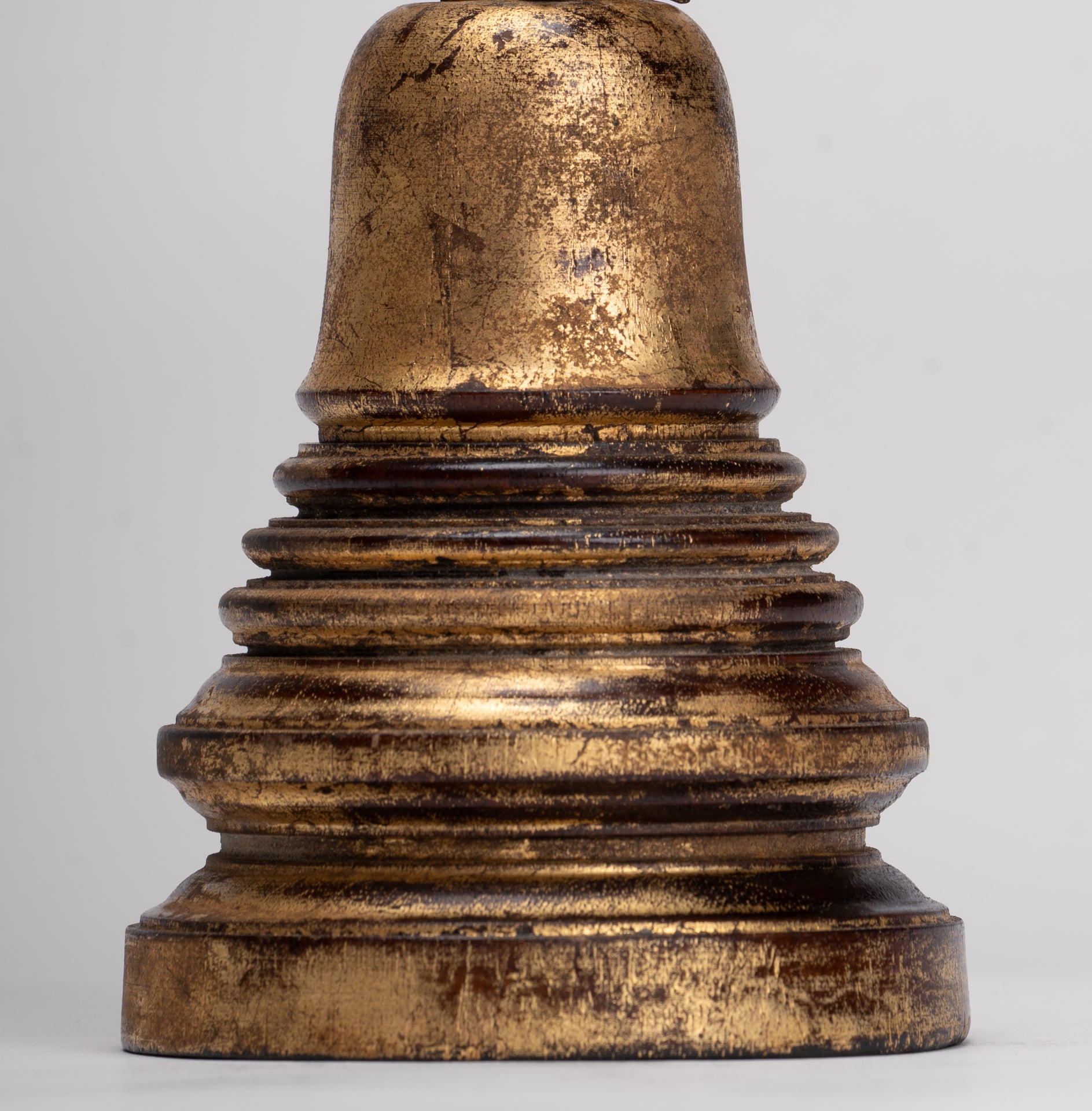 Buddhist Stupa - Antique Thai Style Wood Nirvana Stupa or Chedis - 26cm/10"