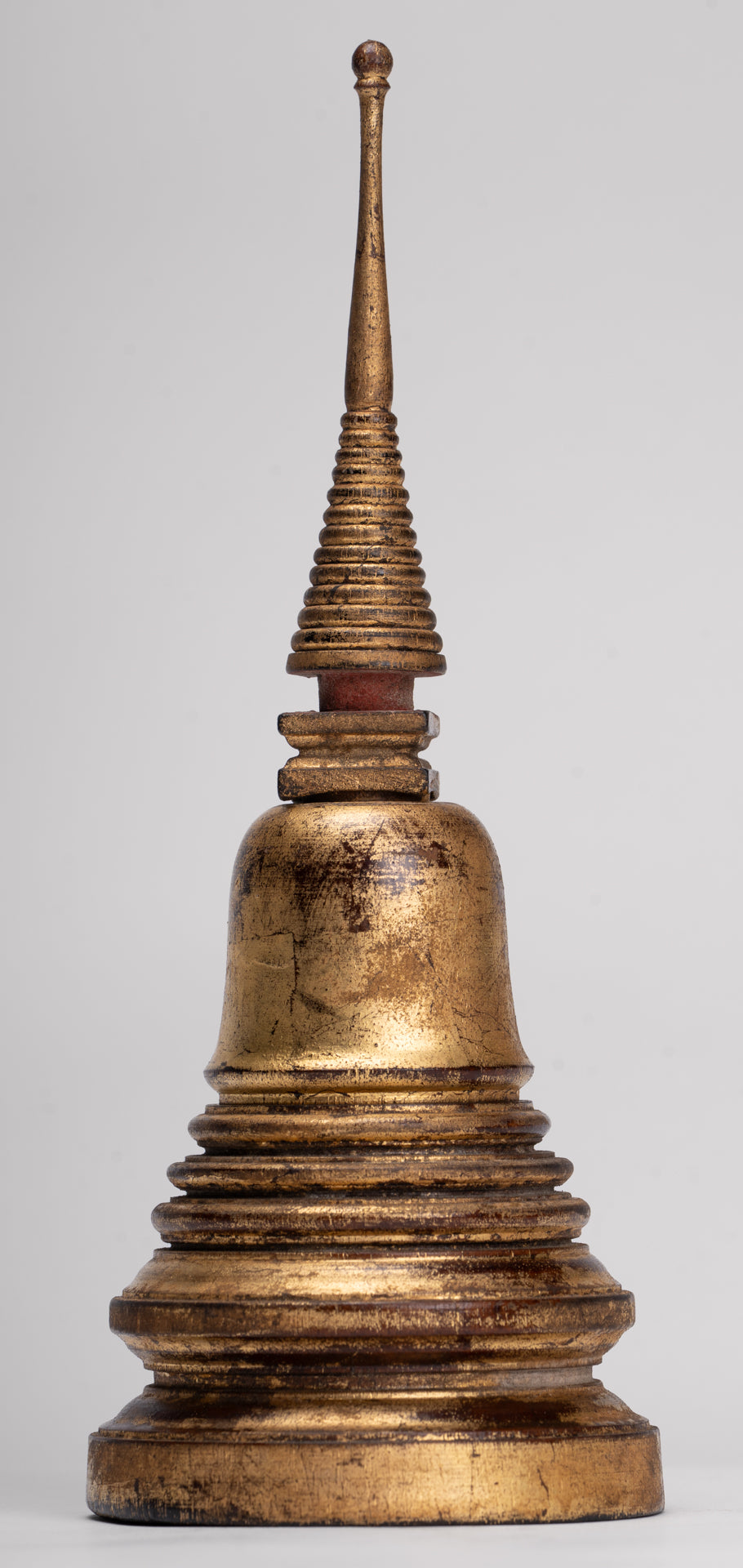 Buddhist Stupa - Antique Thai Style Wood Nirvana Stupa or Chedis - 26cm/10"