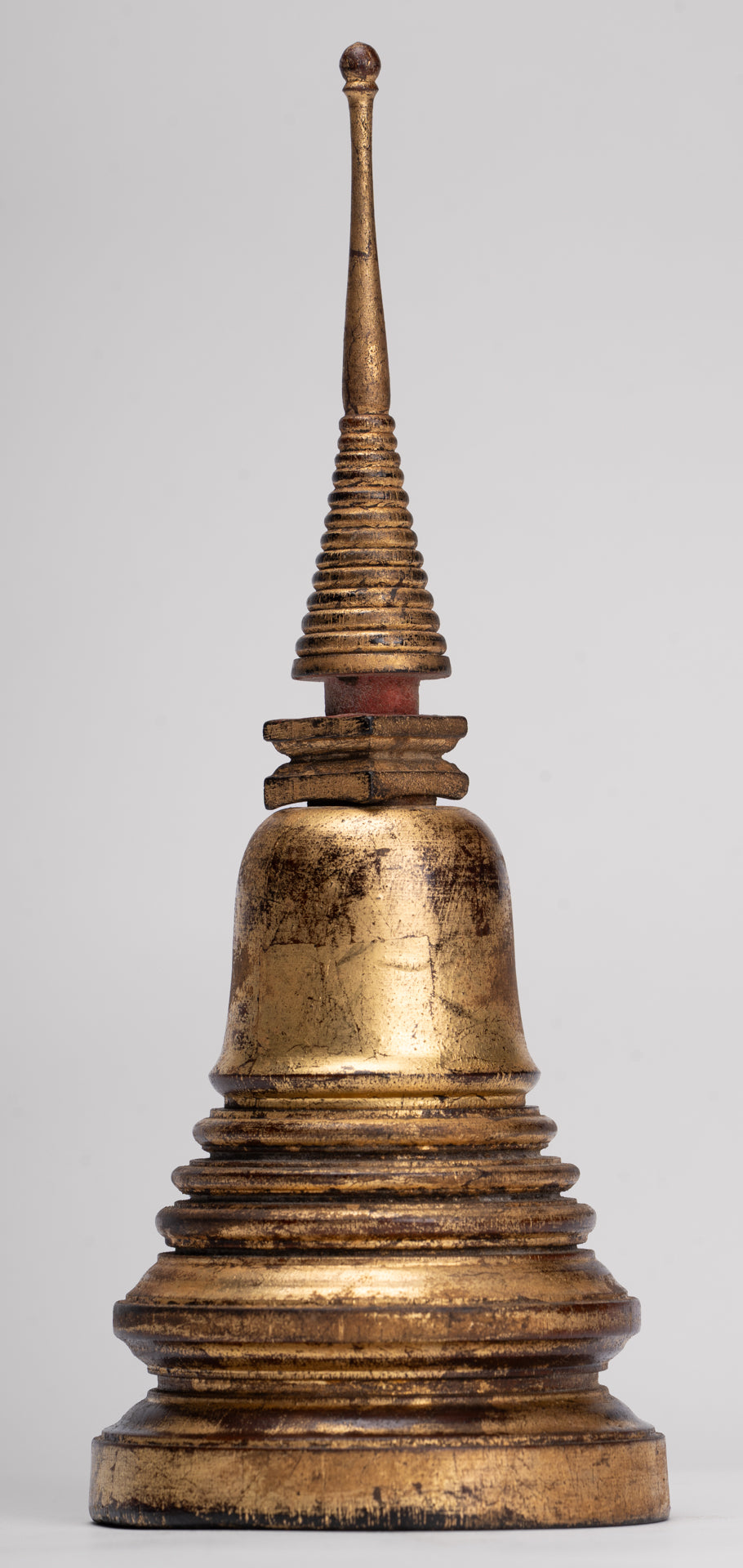 Buddhist Stupa - Antique Thai Style Wood Nirvana Stupa or Chedis - 26cm/10"