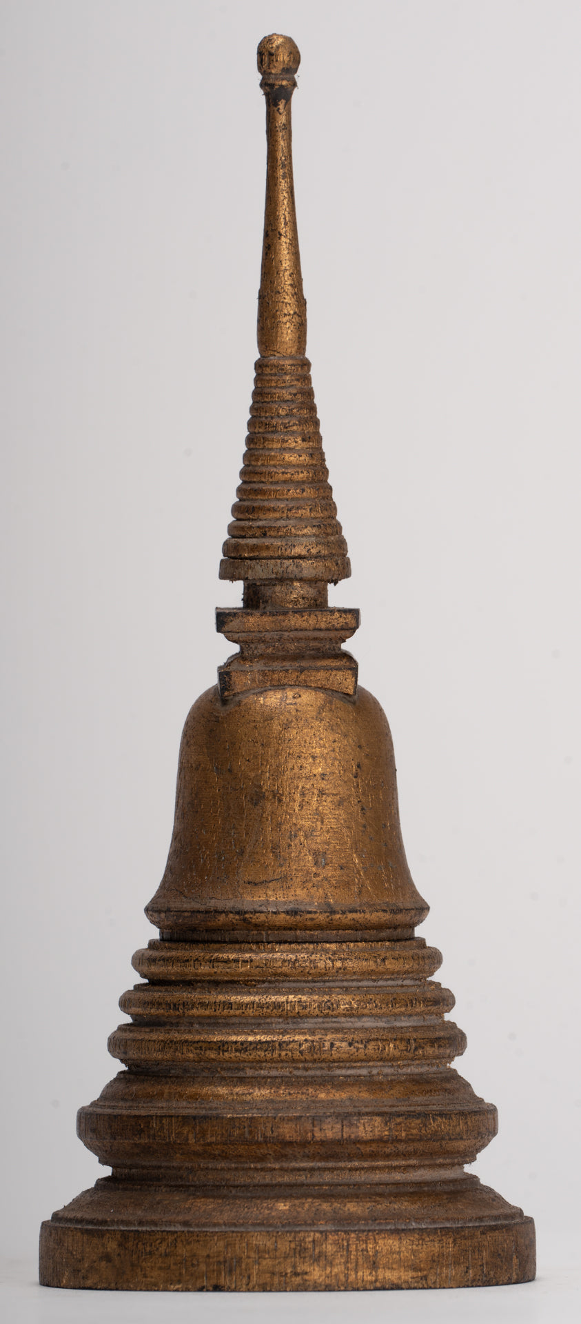 Buddhist Stupa - Antique Thai Style Wood Nirvana Stupa or Chedis - 20cm/8"