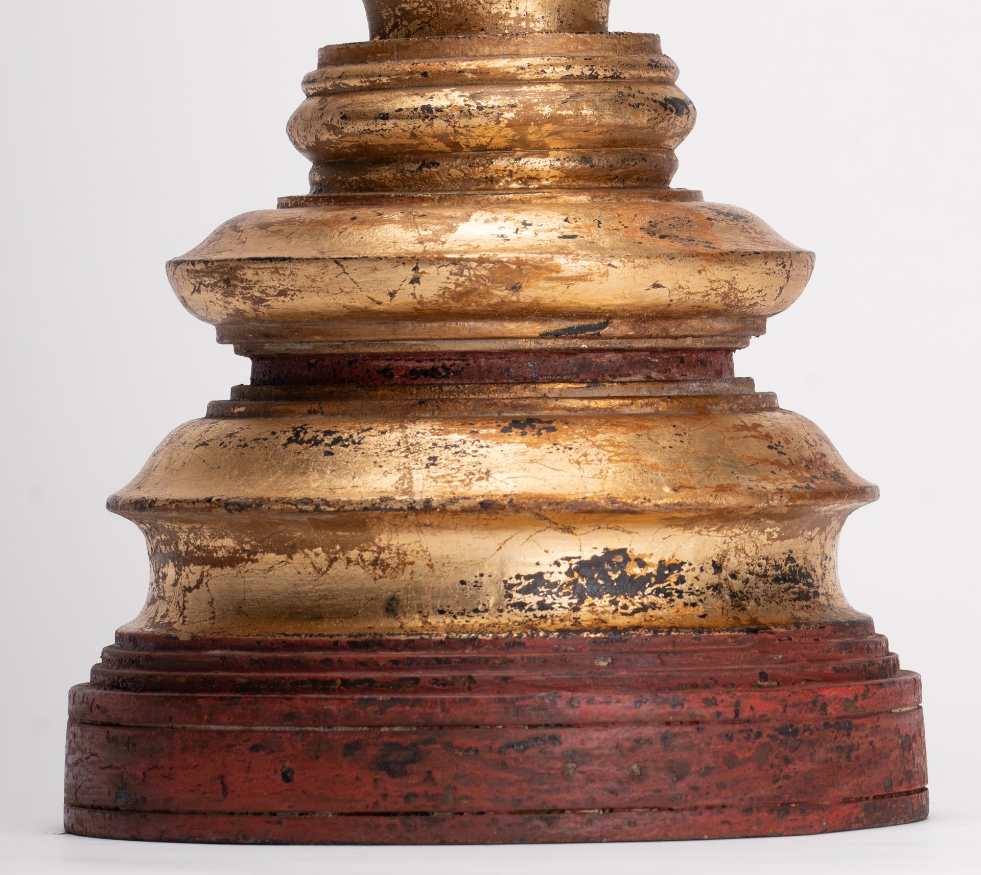 Buddhist Stupa - Antique Burmese Style Wood Nirvana Stupa or Chedis - 50cm/20"